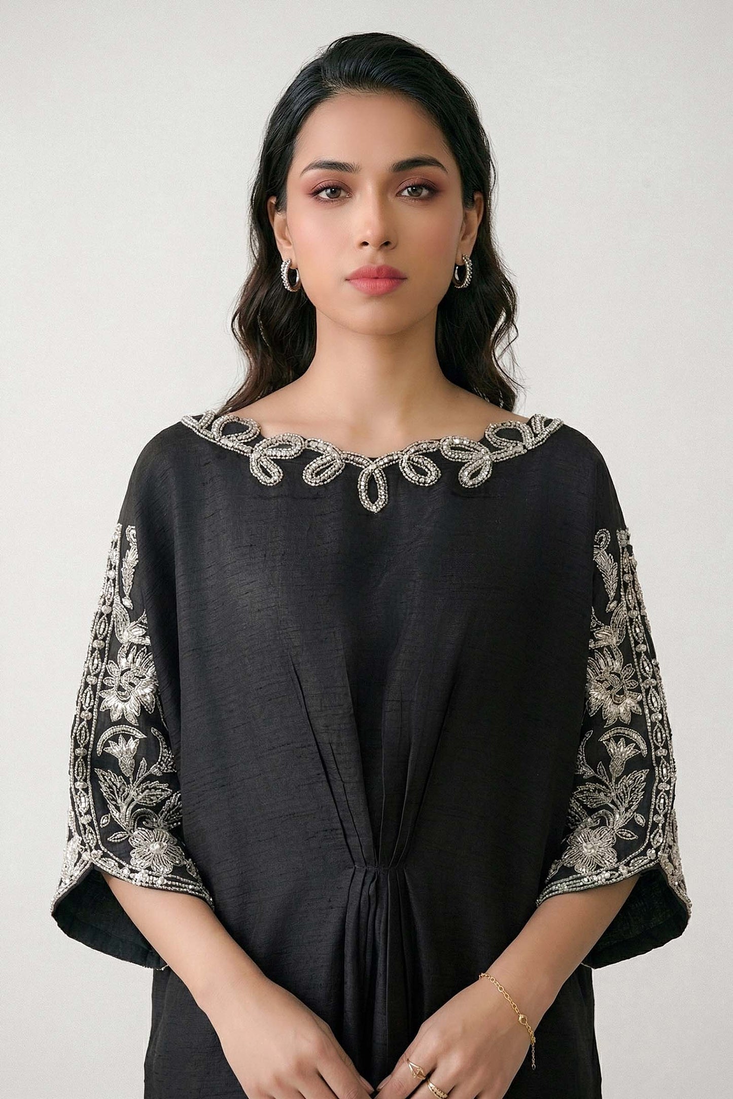 Embroidered Bamberg Raw Silk Kaftan