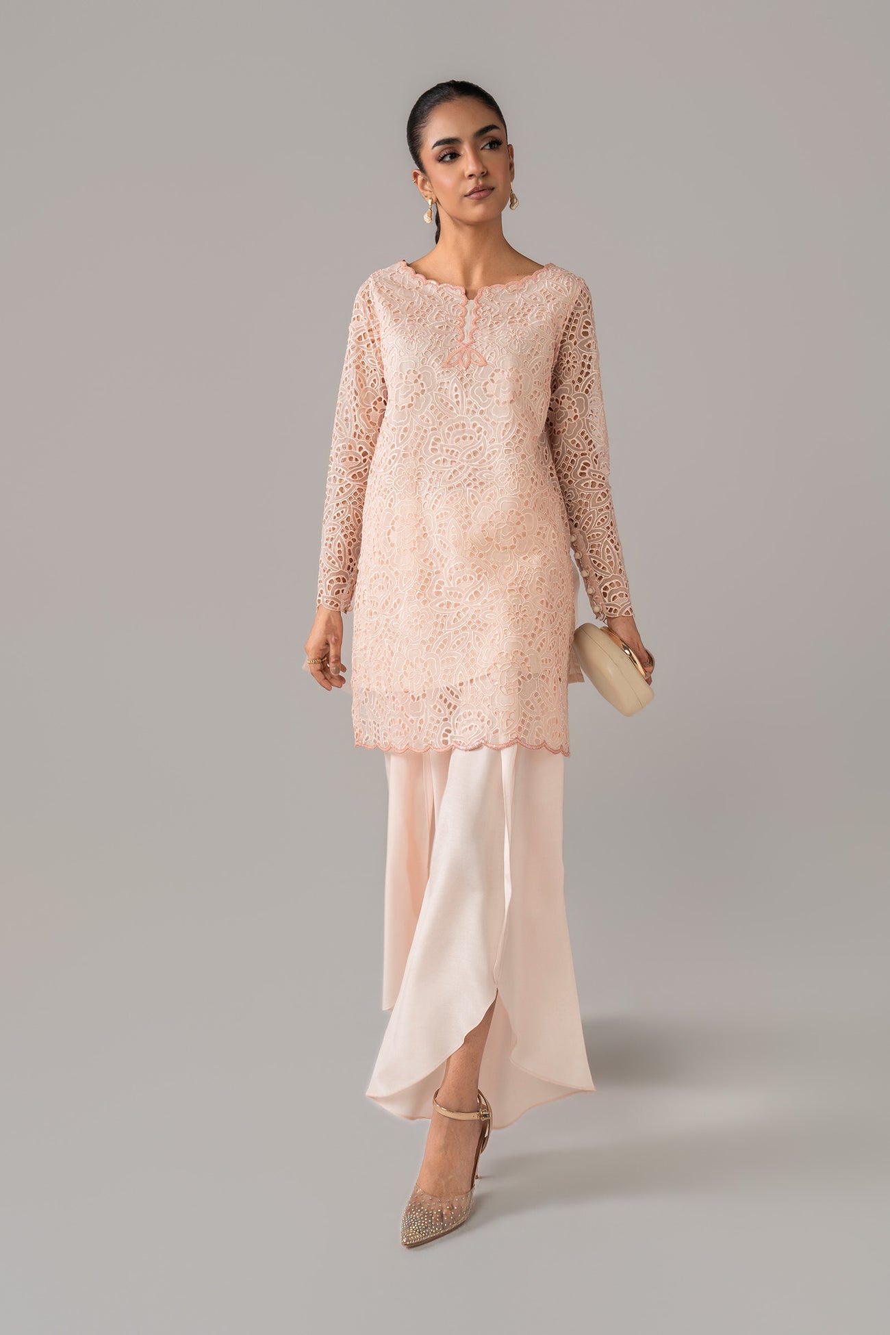 2 Pc Embroidered Organza Suit