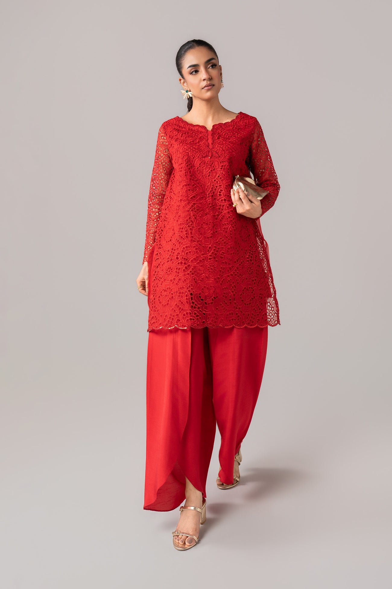 2 Pc Embroidered Organza Suit