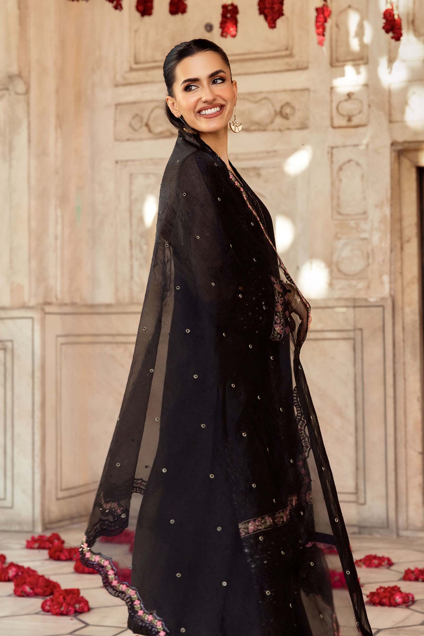 3 Pc Unstitched Embroidered Silk Cotton Net Suit