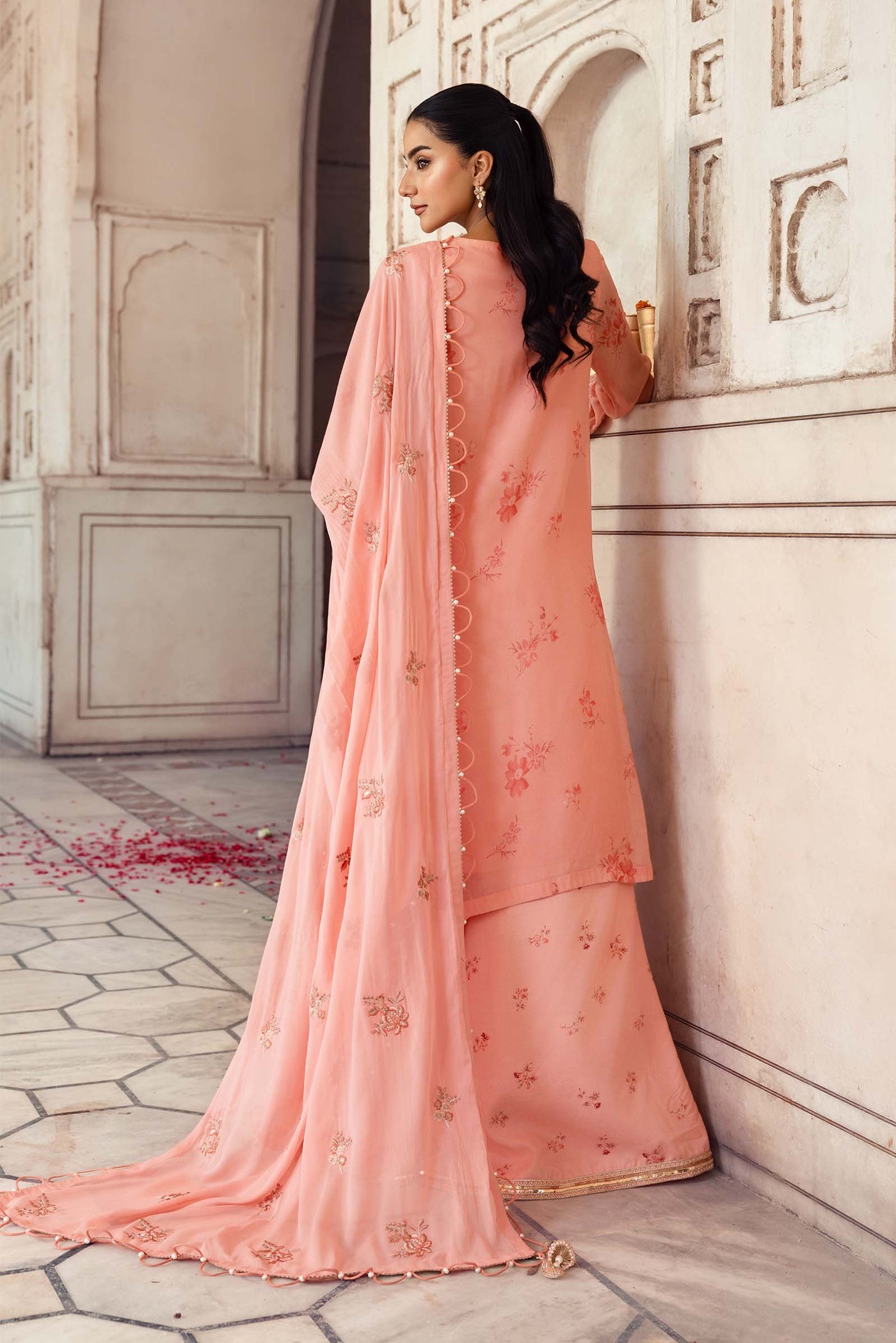 3 Pc Unstitched Embroidered Chiffon Suit