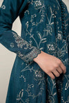 2 Pc Embroidered Raw Silk Suit