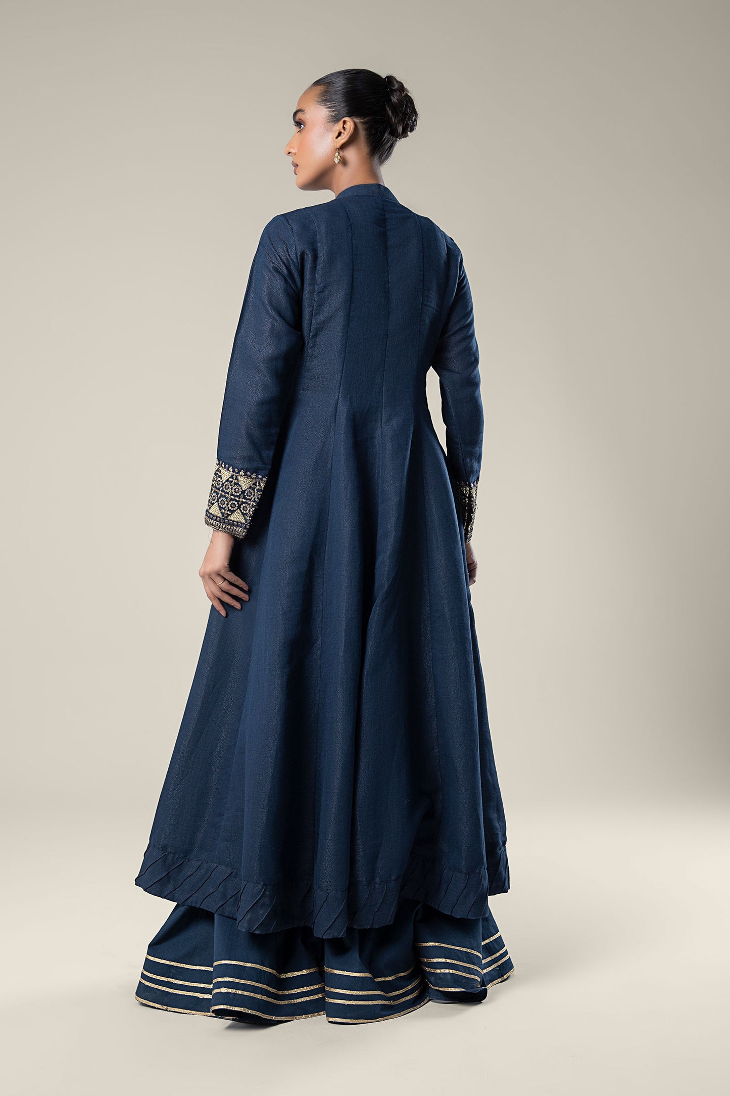 Embroidered Shimmer Silk Pishwas