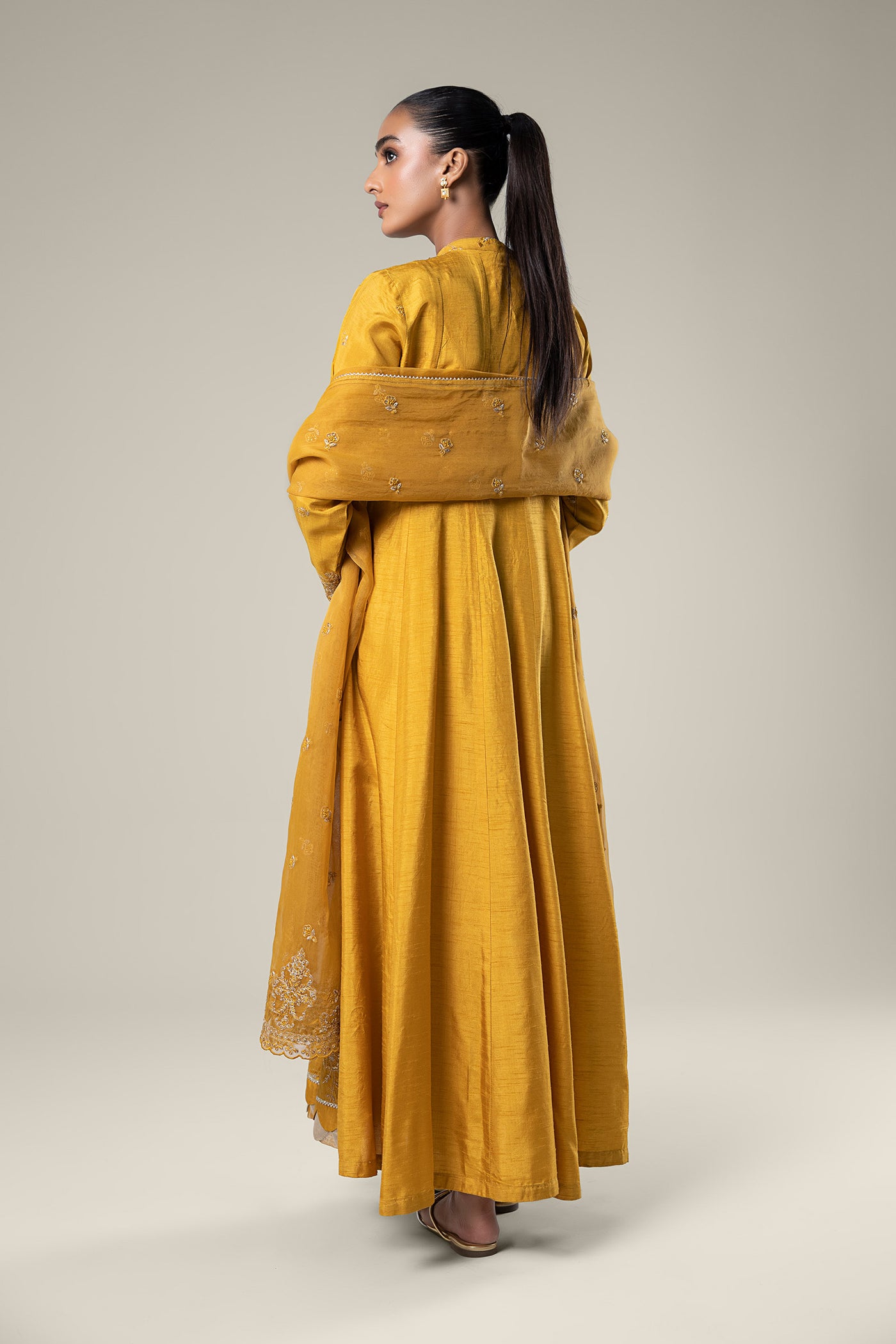 2 Pc Embroidered Raw Silk Suit