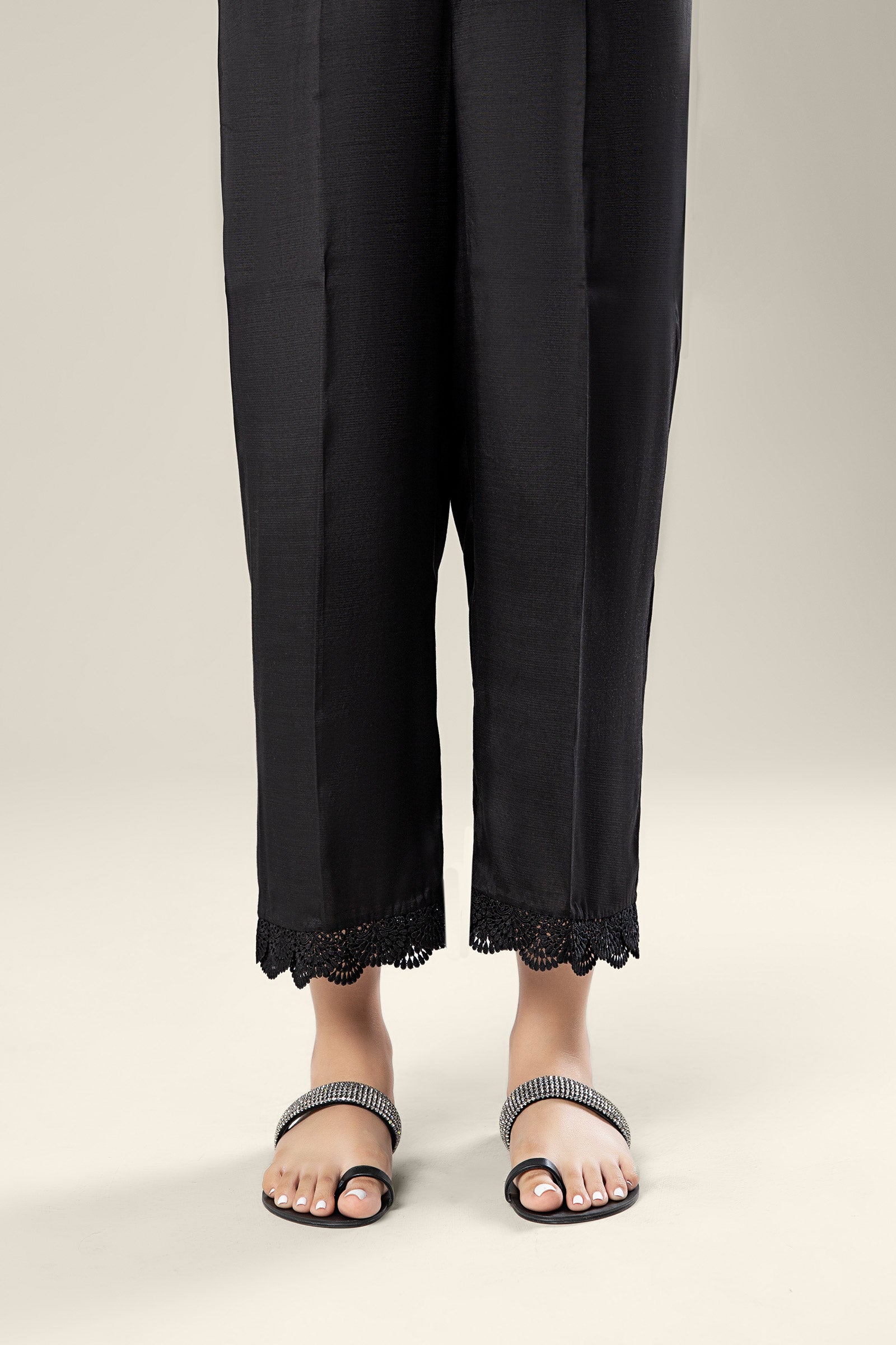 Dyed Raw Silk Trouser