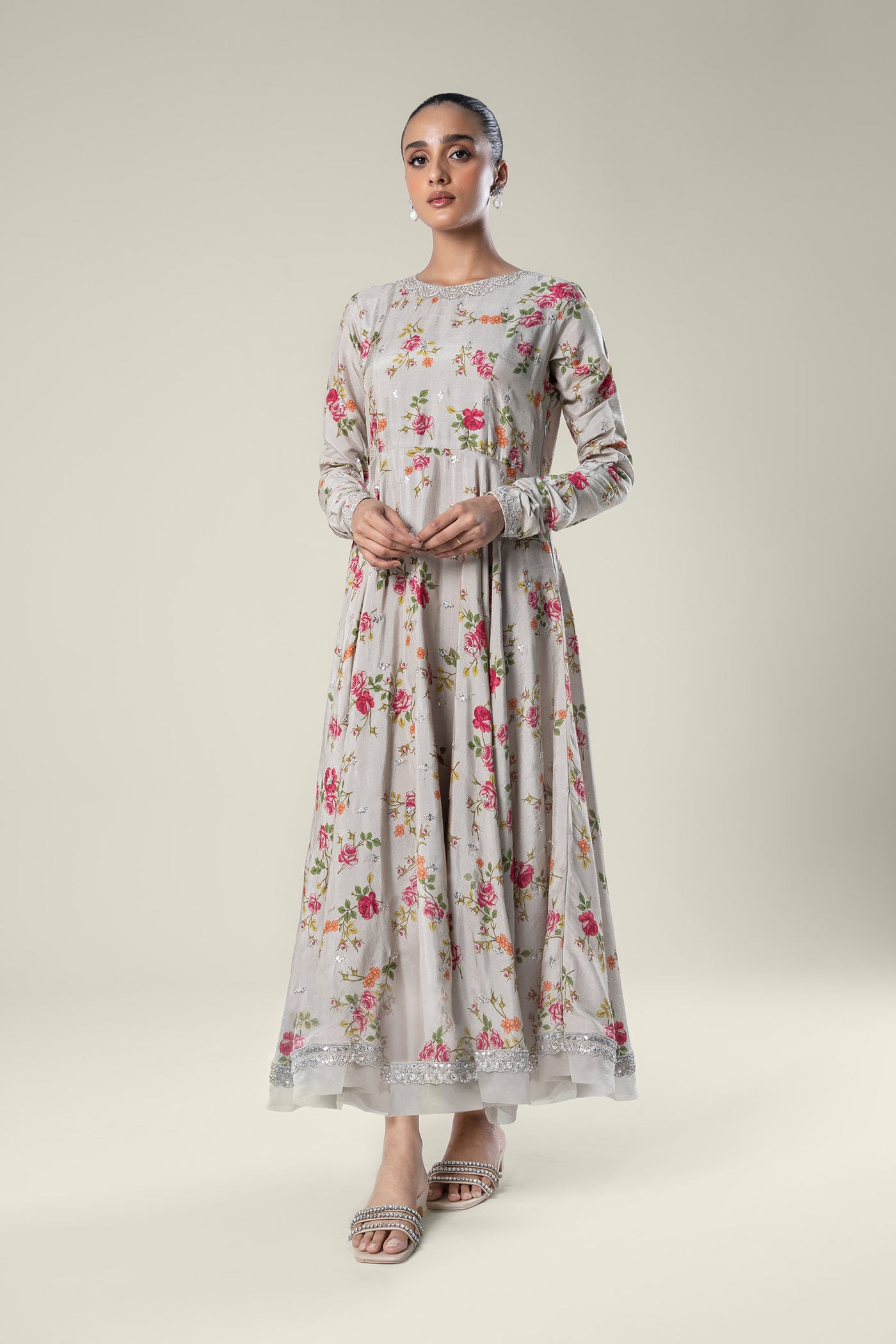 Embroidered Raw Silk Pishwas