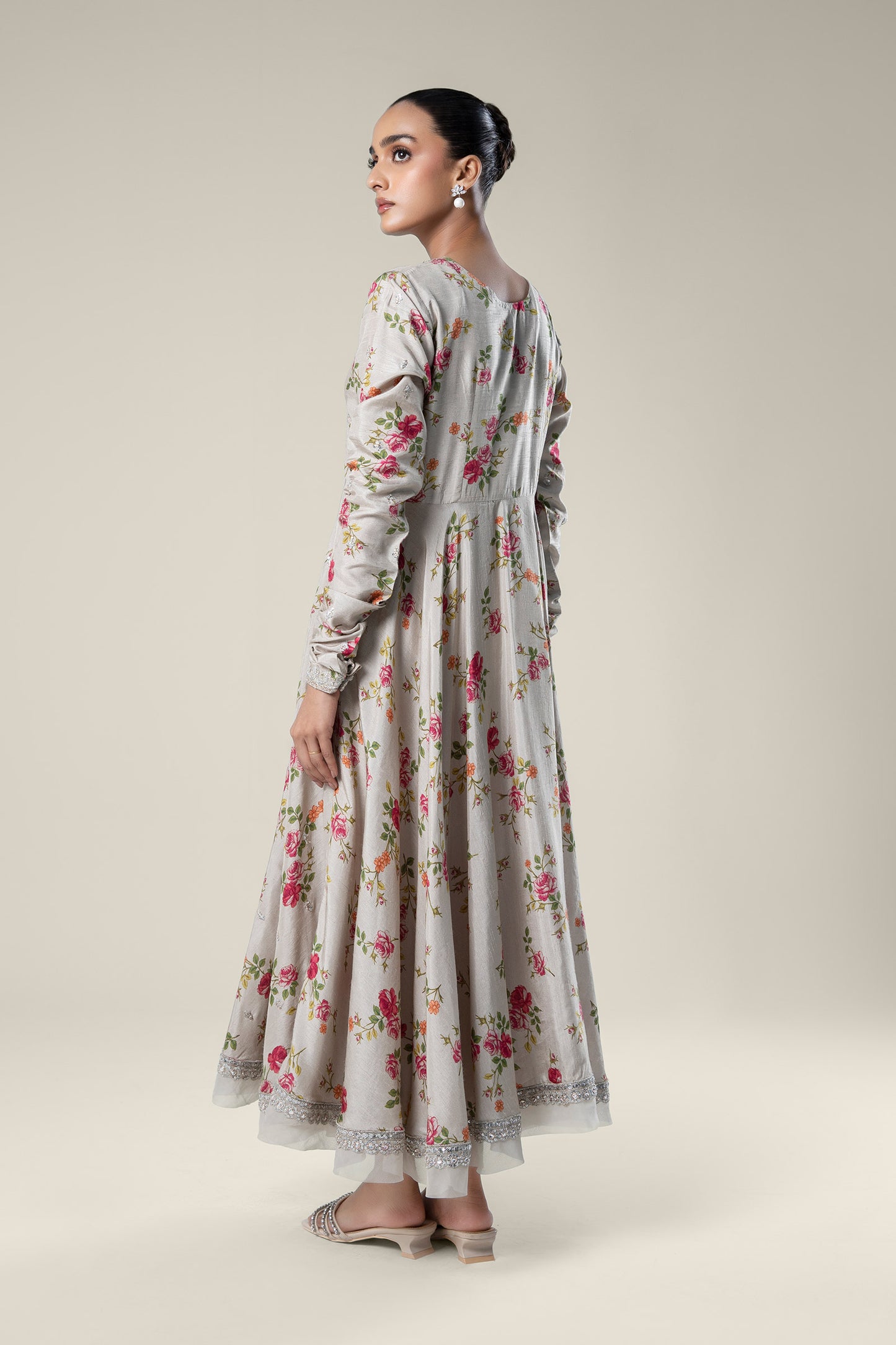 Embroidered Raw Silk Pishwas