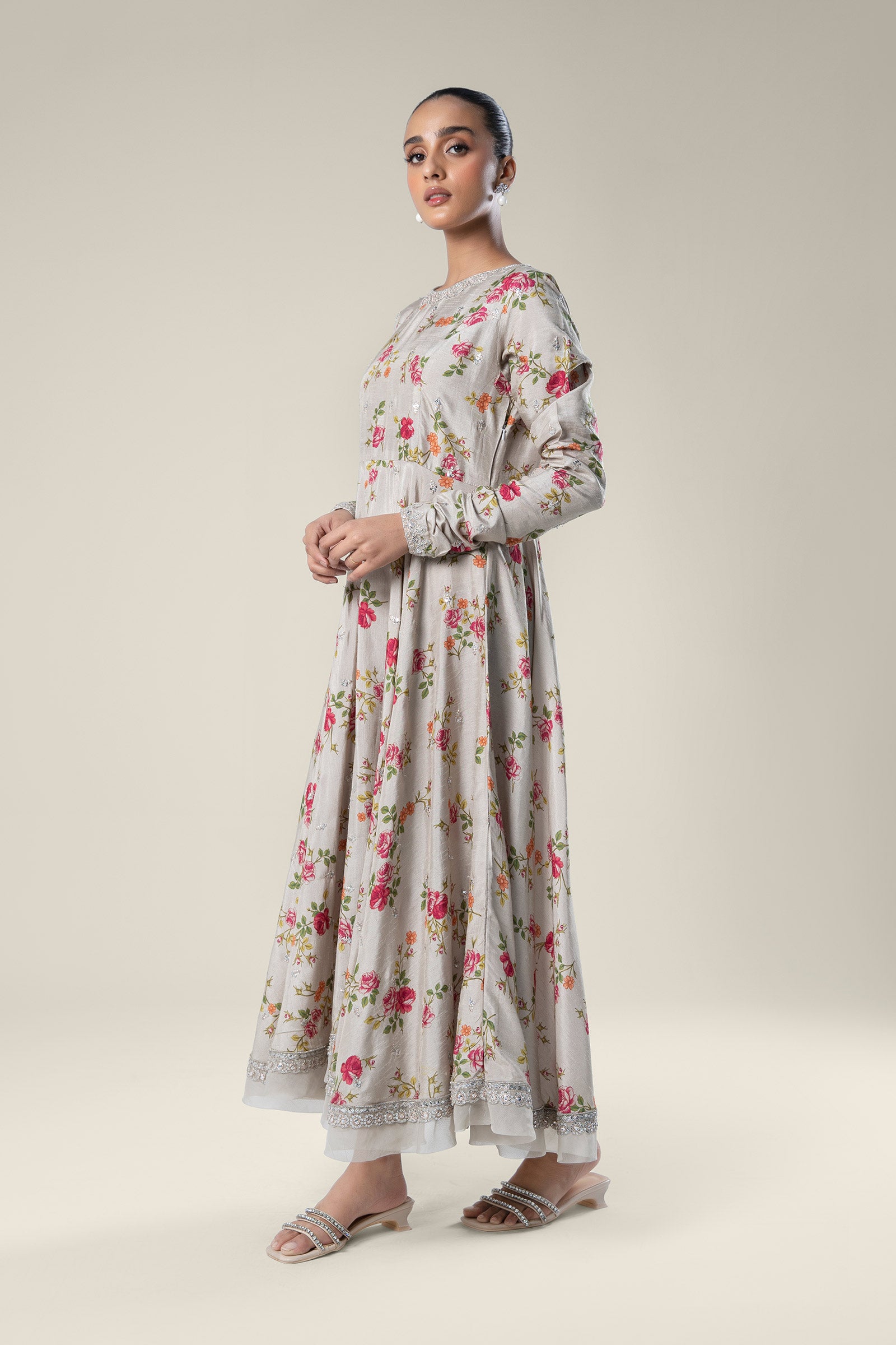 Embroidered Raw Silk Pishwas