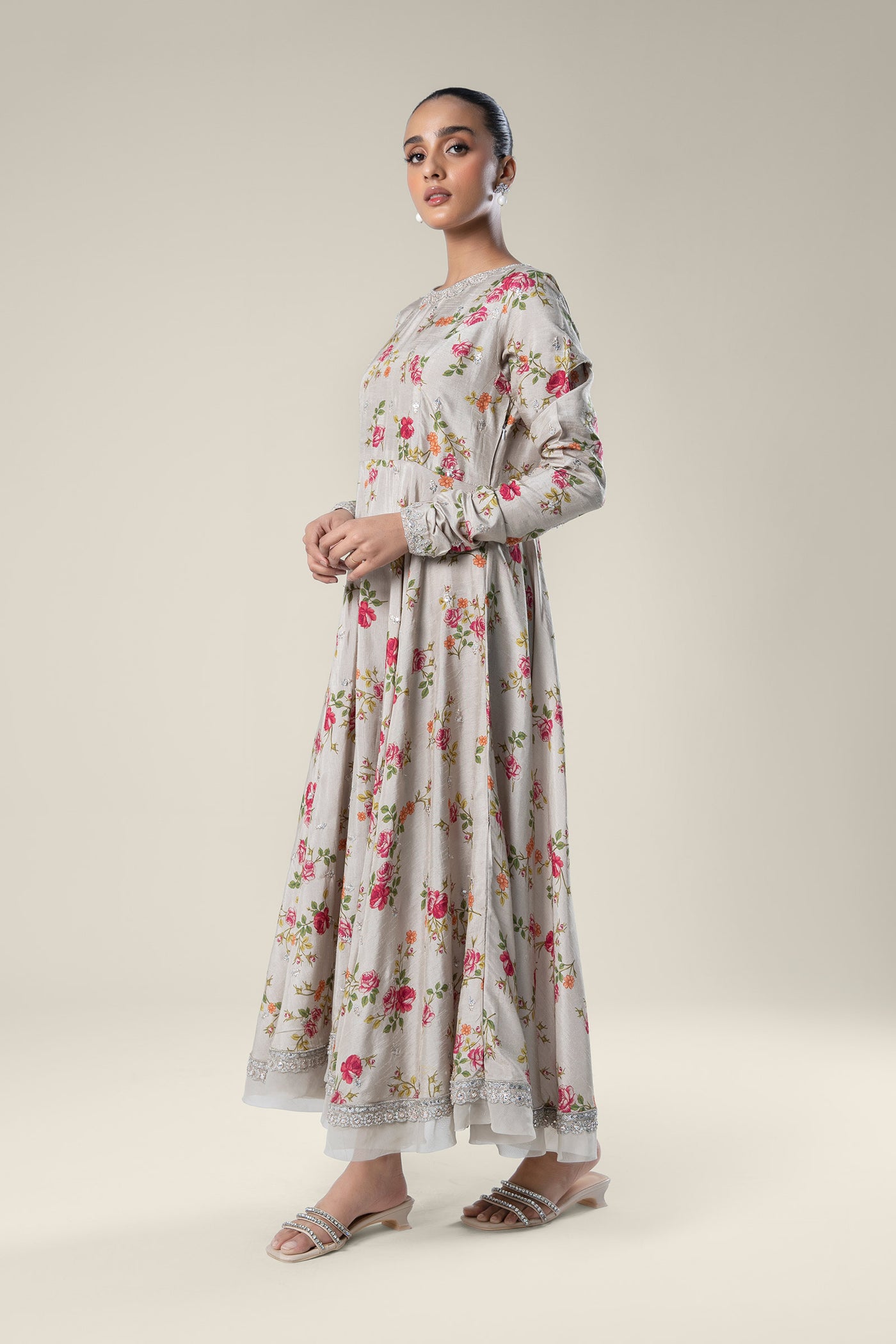 Embroidered Raw Silk Pishwas