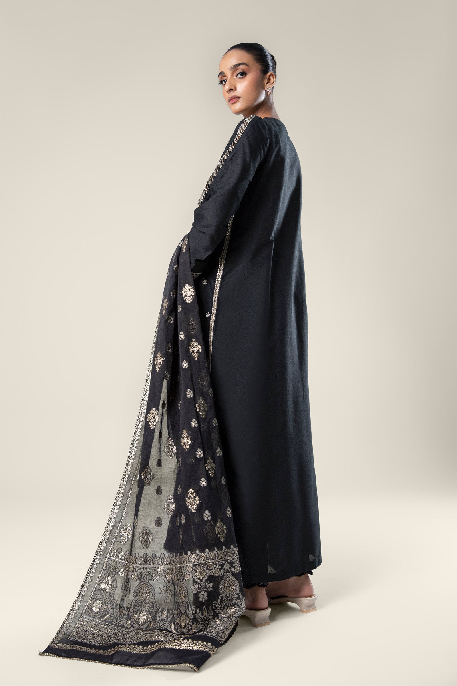 2 Pc Embroidered Khaddi Silk Suit