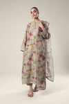 2 Pc Pinted Raw Silk Suit
