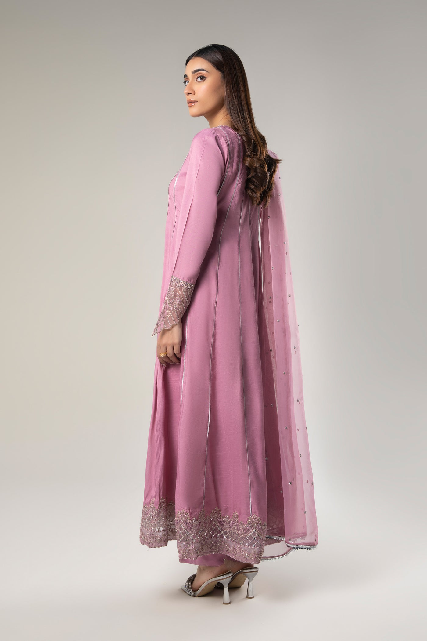 2 Pc Embroidered Raw Silk Suit