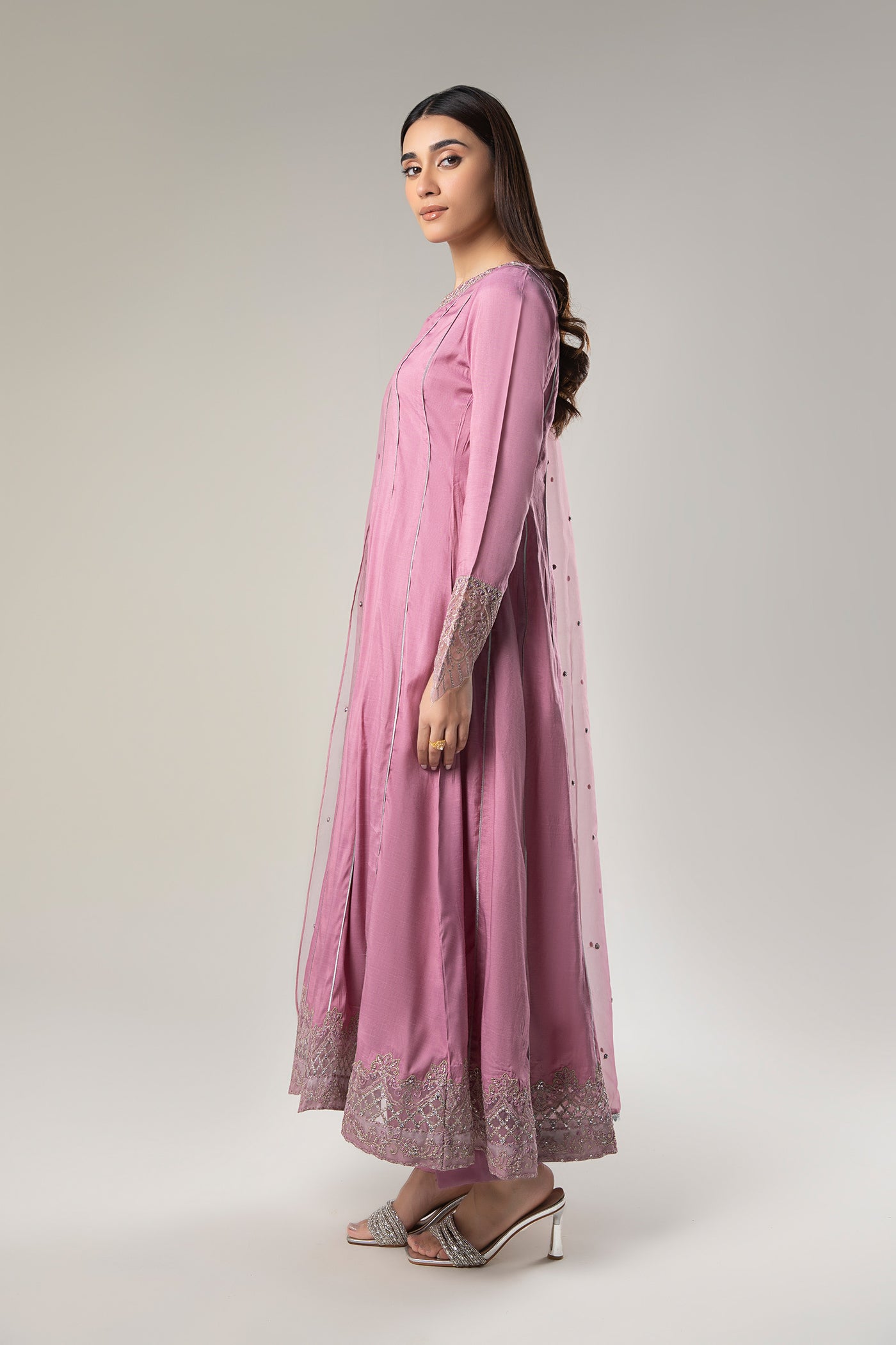 2 Pc Embroidered Raw Silk Suit