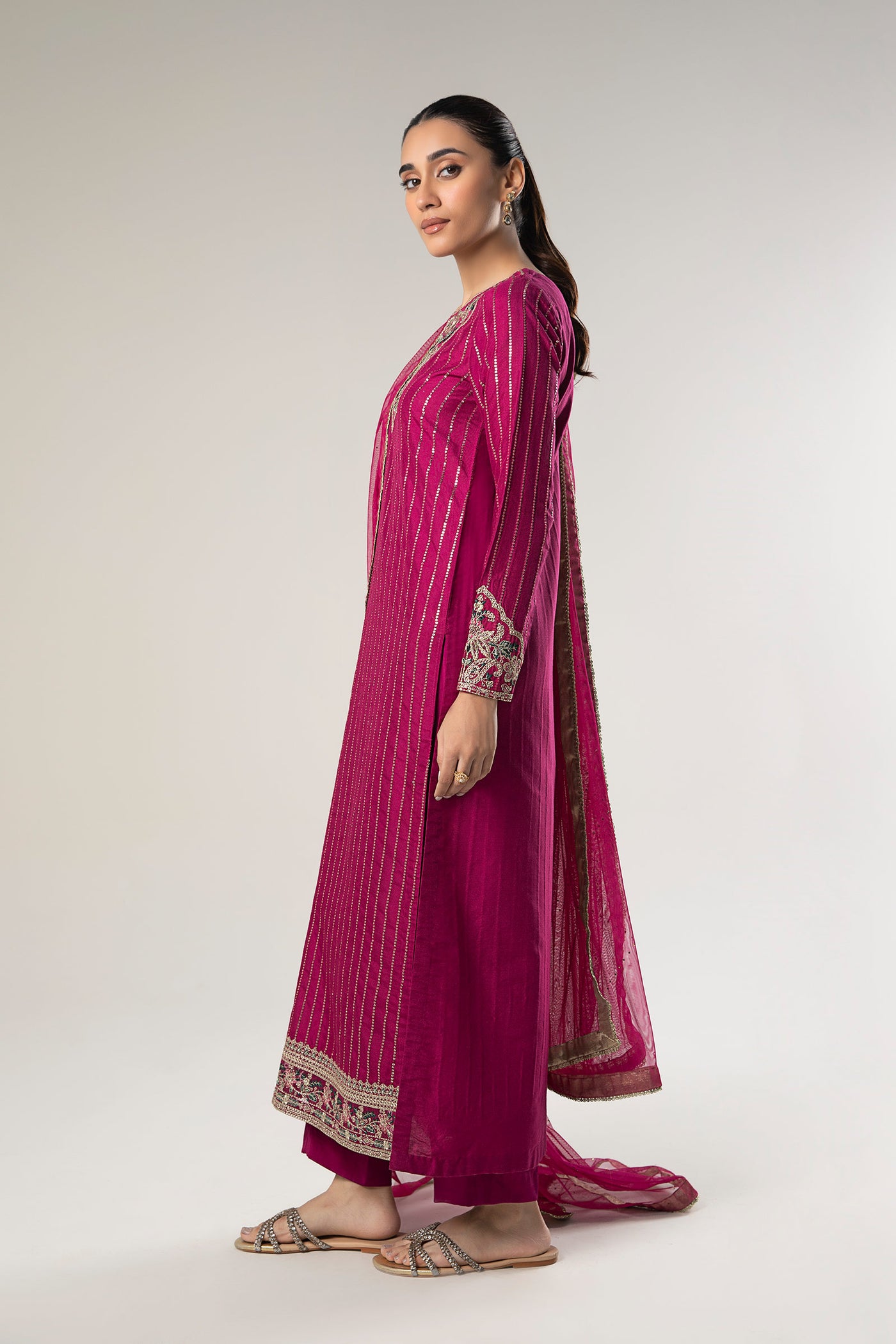 2 Pc Embroidered Khaddi Silk Suit