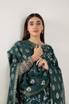 3 Pc Embroidered Raw Silk Suit