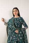 3 Pc Embroidered Raw Silk Suit