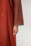 3 Pc Embroidered Raw Silk Suit