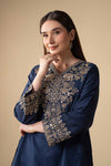 2 Pc Embroidered Jacquard Silk Suit
