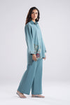 2 Pc Embroidered Slub Lawn Suit