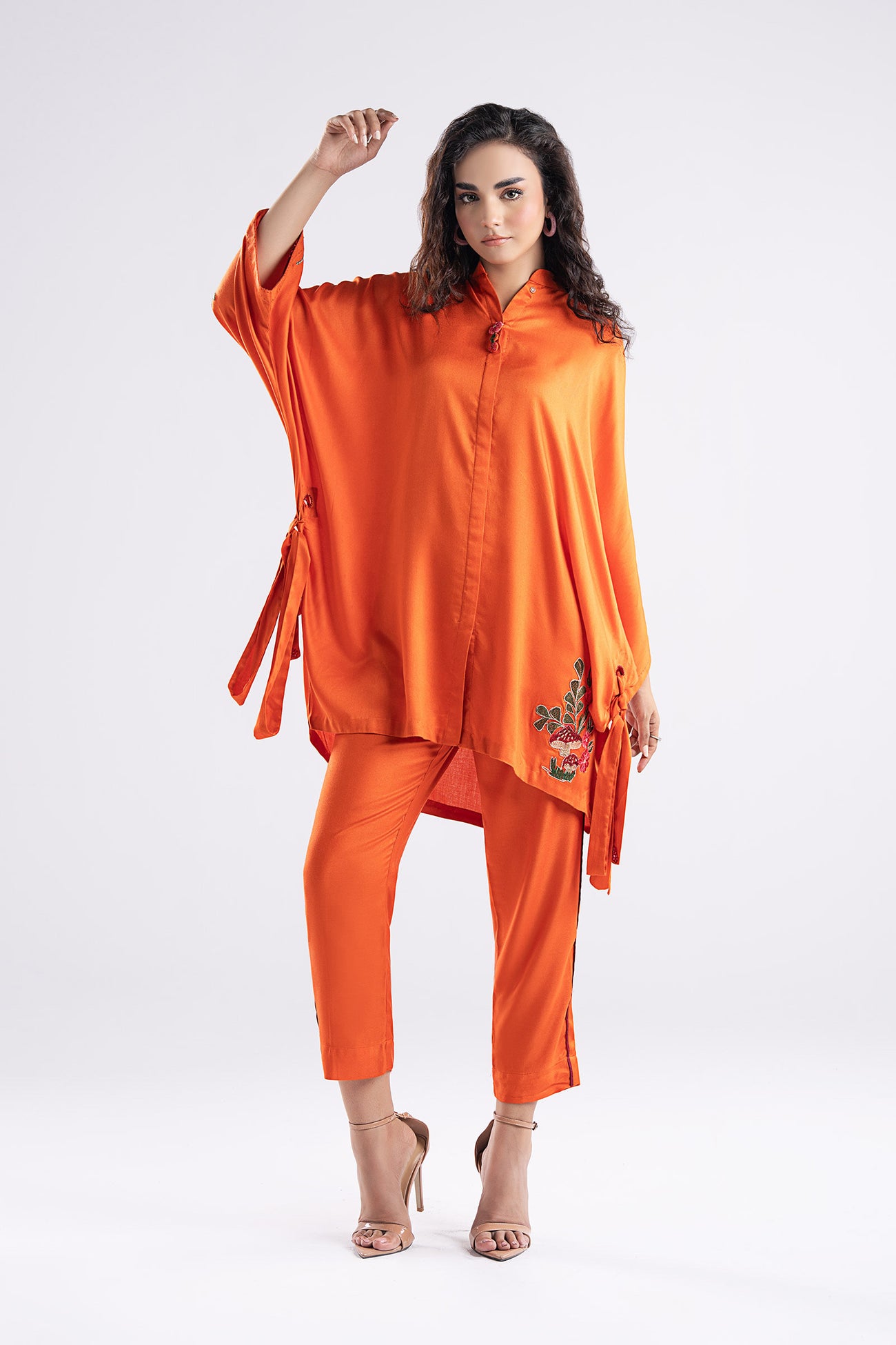 2 Pc Embroidered Twill Suit