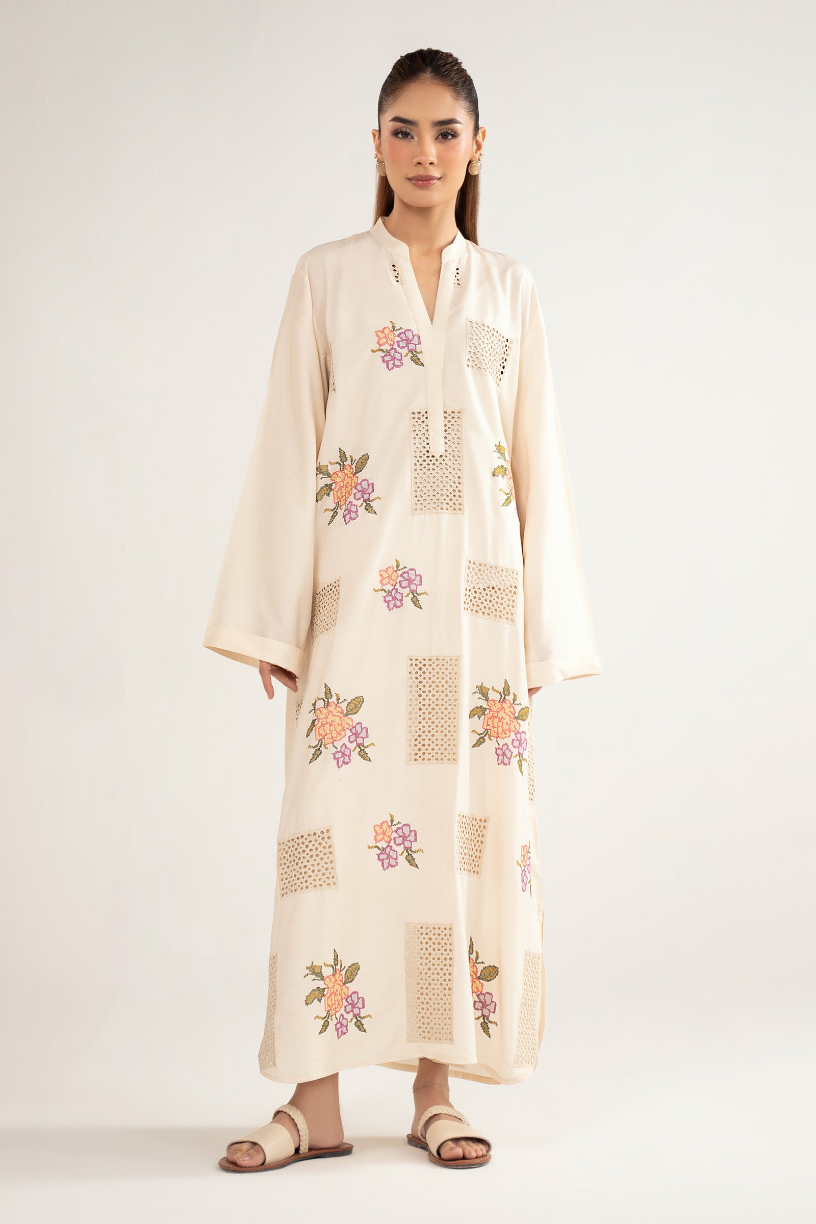 Embroidered Arabic Lawn Shirt