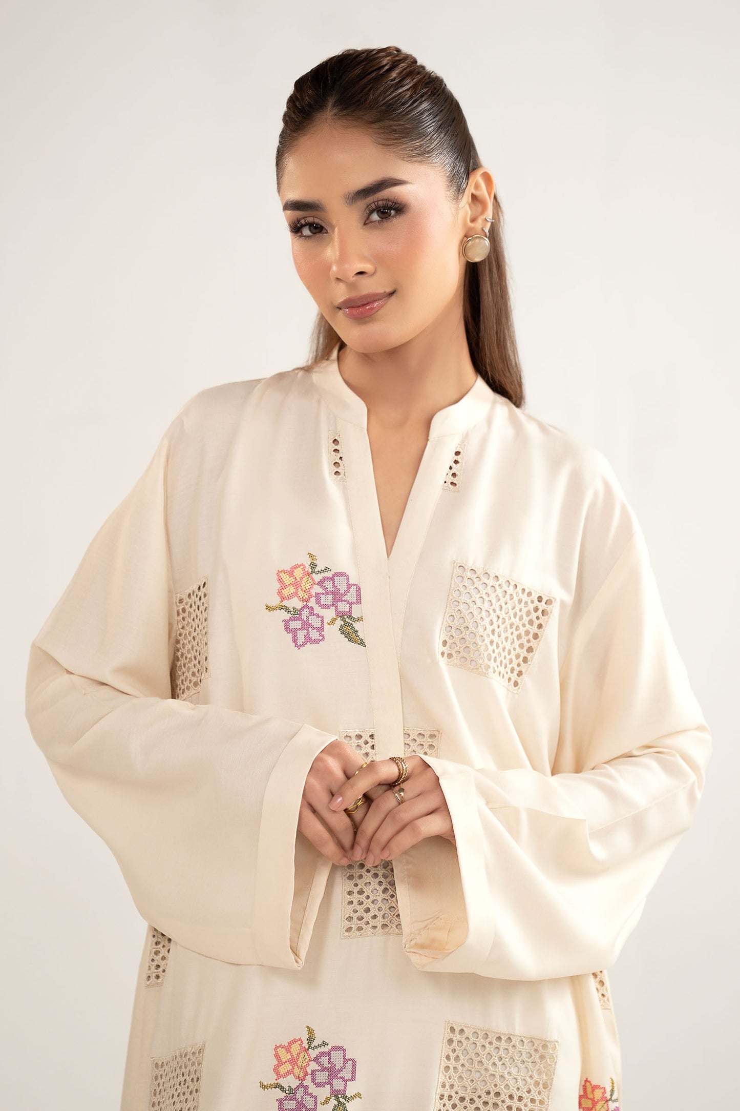 Embroidered Arabic Lawn Shirt