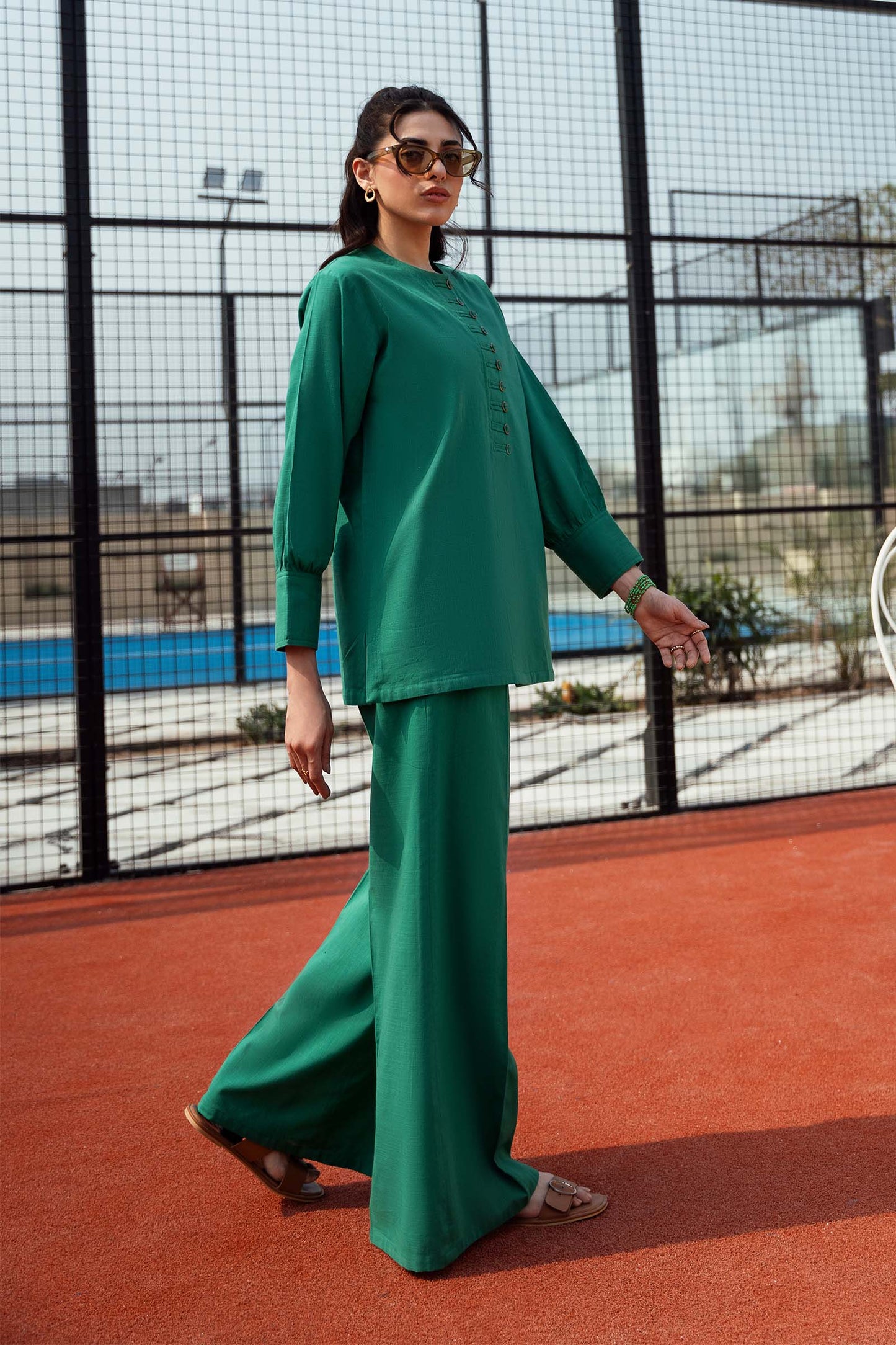 2 Pc Dyed Crosshatch Linen Suit