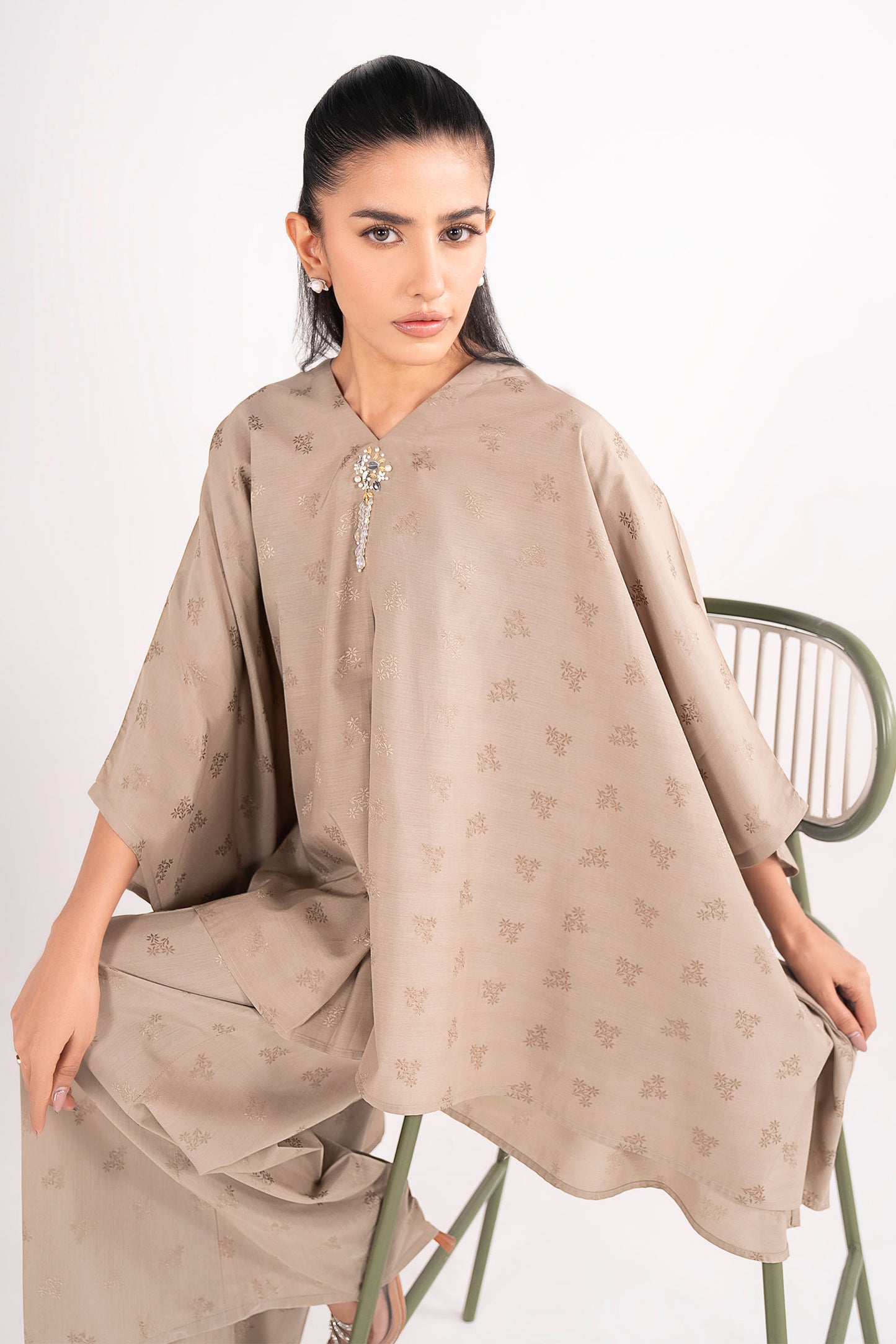 2 Pc Dyed Dobby Viscose Suit