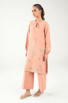 2 Pc Embroidered Crosshatch Linen Suit