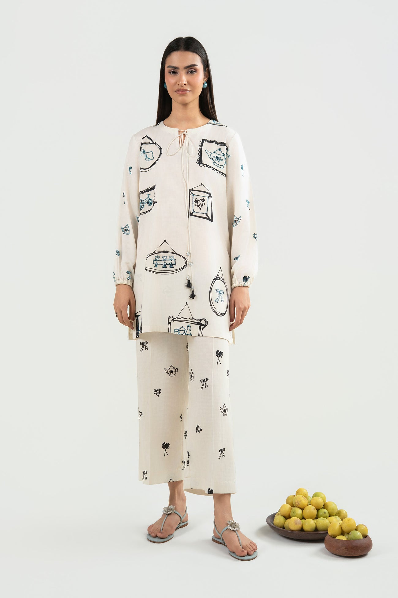 2 Pc Embellished Ripstop Suit