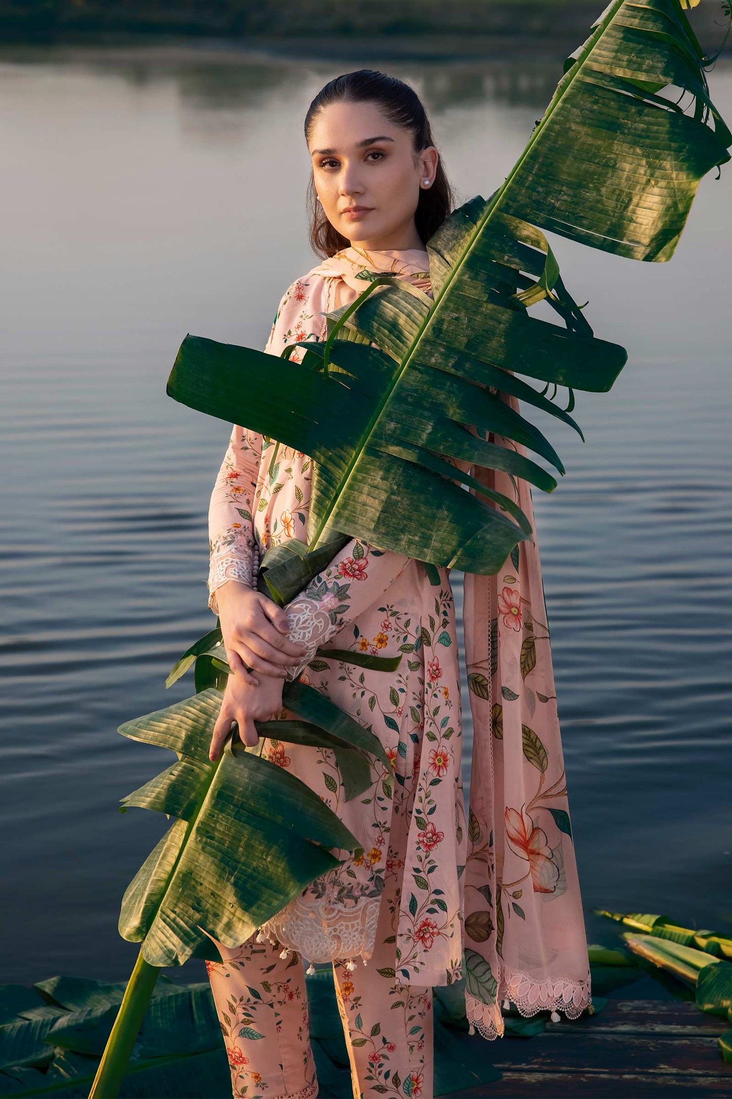 3 Piece Unstitched Embroidered Suit | 406-A