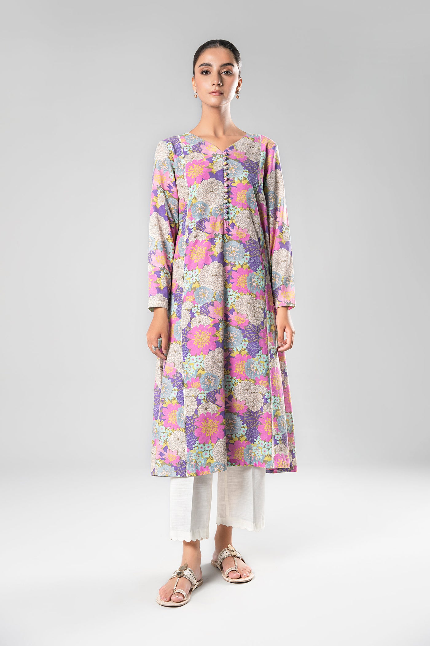 Printed Khaddar Shirt