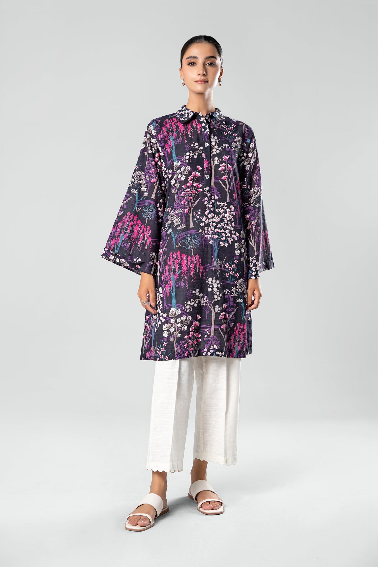Printed Khaddar Shirt