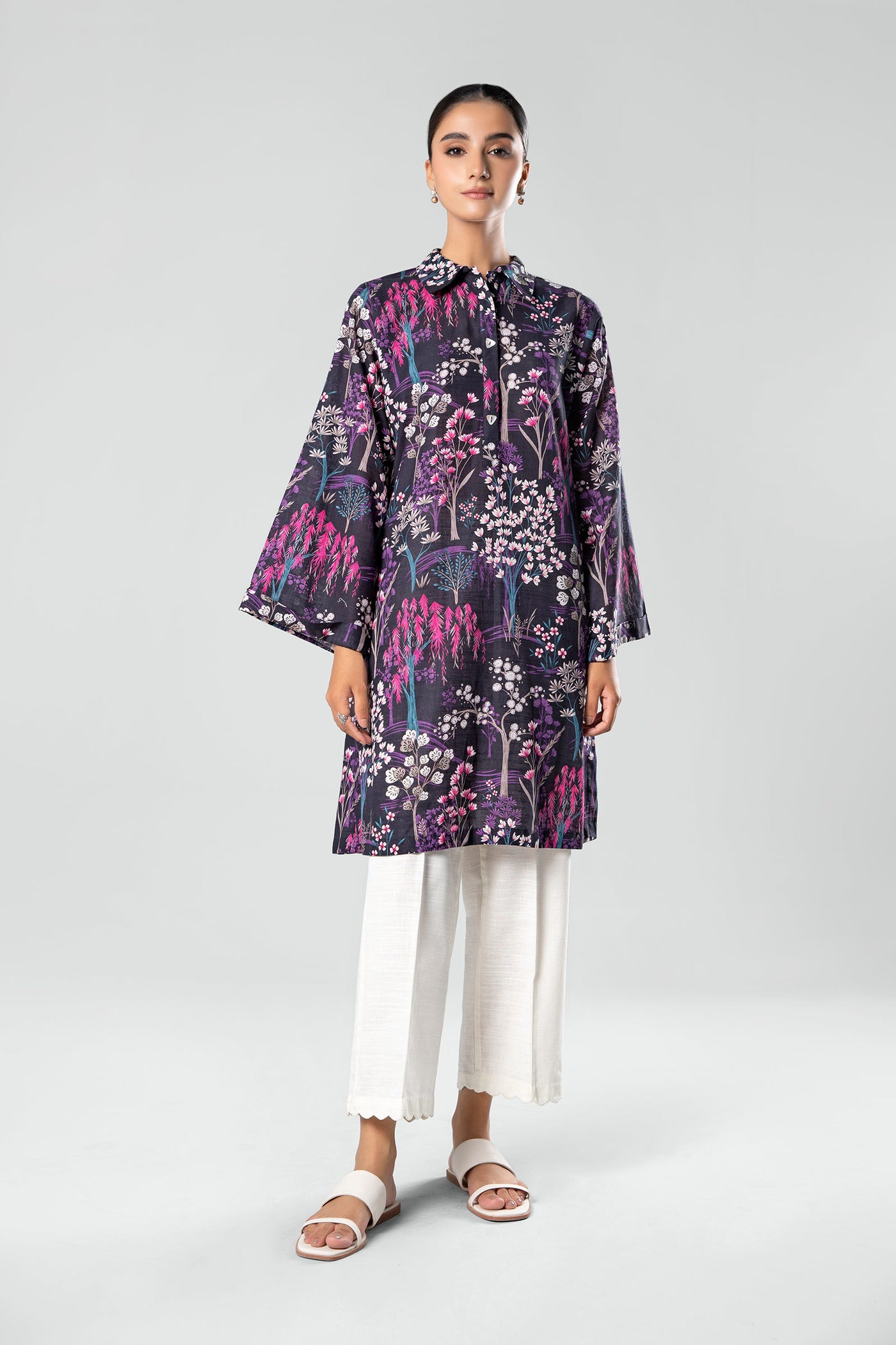 Printed Khaddar Shirt