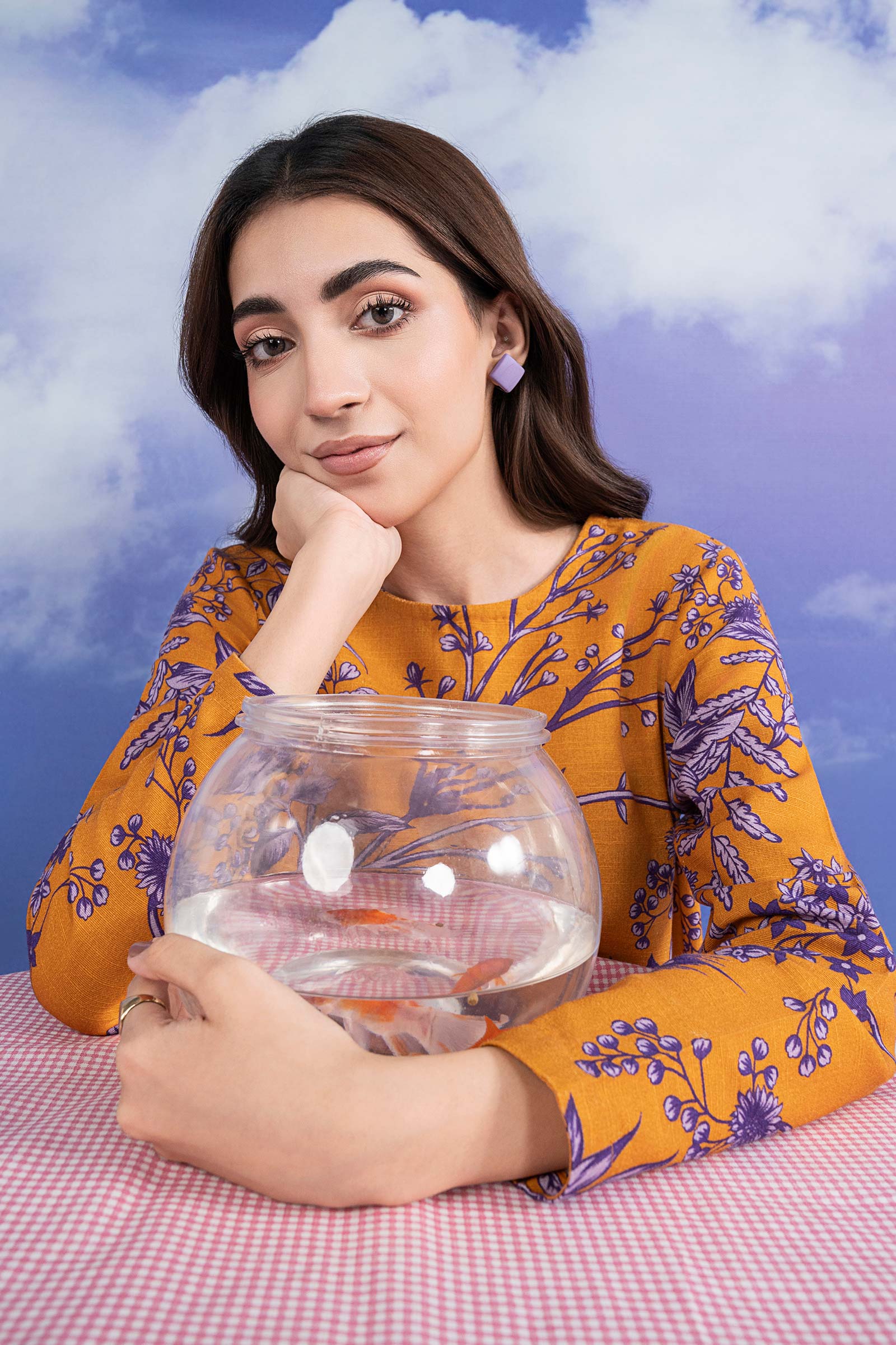 3 Pc Printed Khaddar Suit