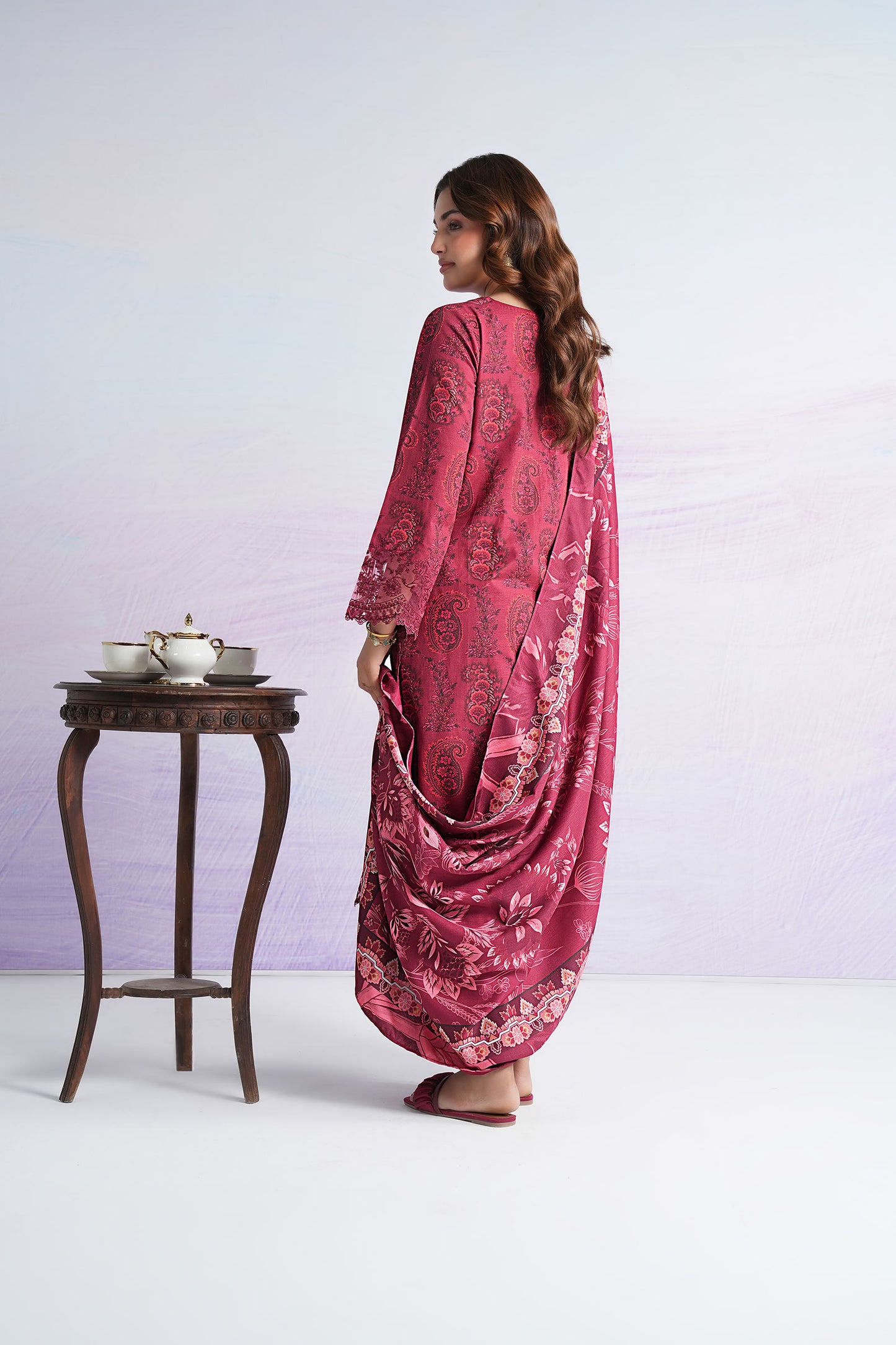 3 Pc Printed Khaddar Suit