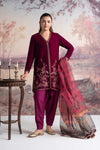 3 Pc Embroidered Velvet Suit