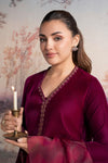 3 Pc Embroidered Velvet Suit