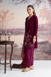 3 Pc Embroidered Velvet Suit