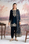 3 Pc Embroidered Velvet Suit