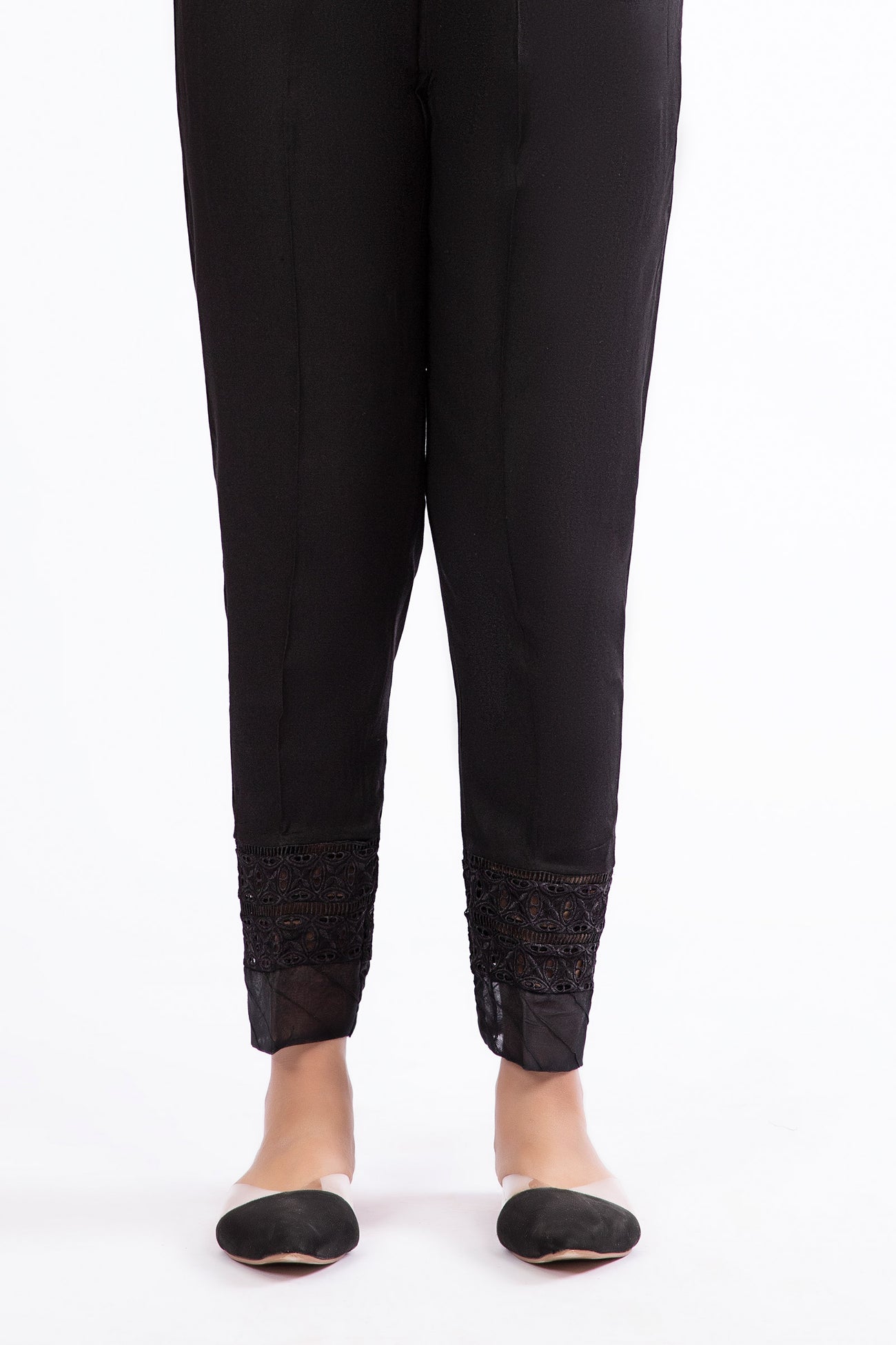 Embroidered Linen Trouser | MB-W23-188