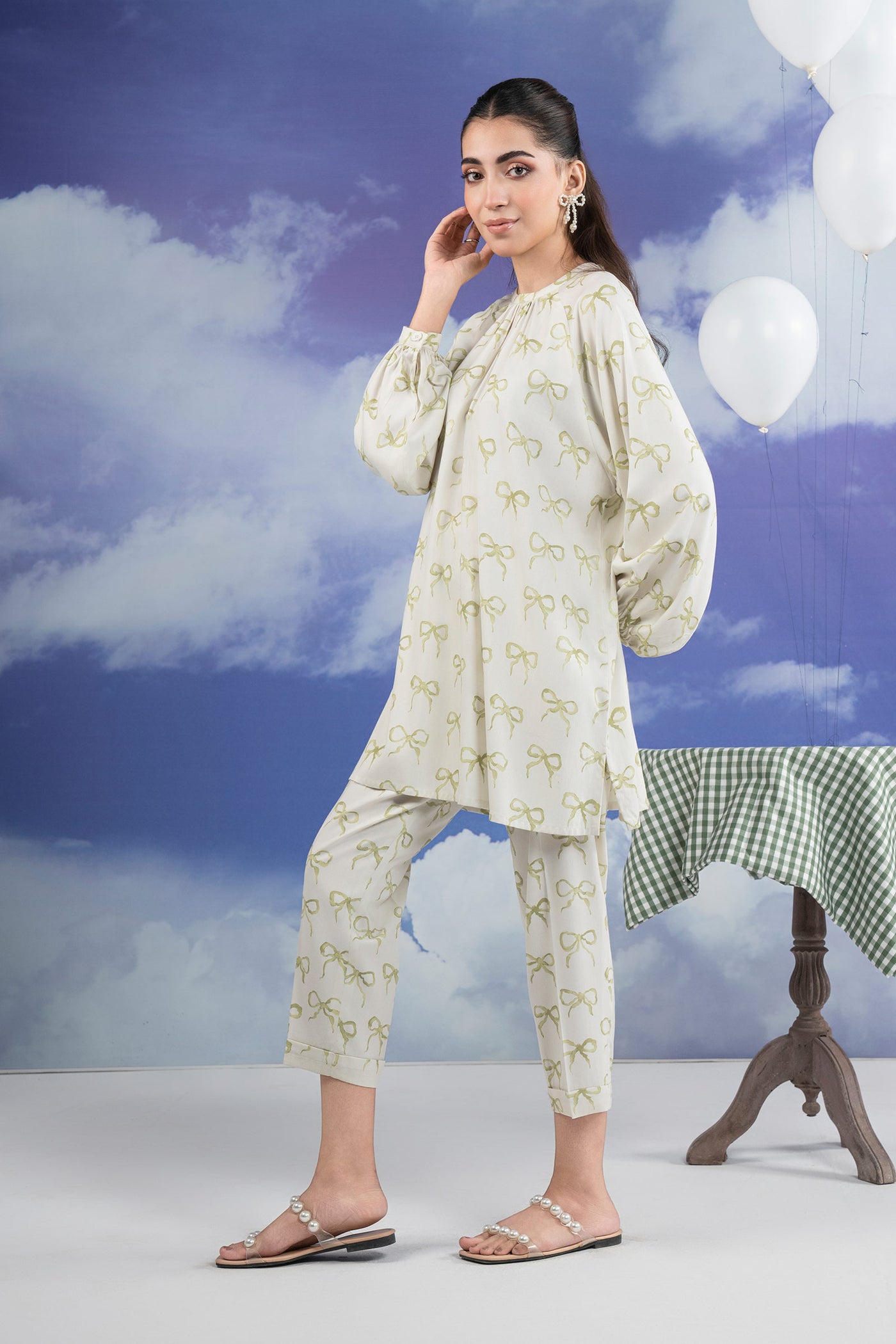 2 Pc Printed Twill Suit