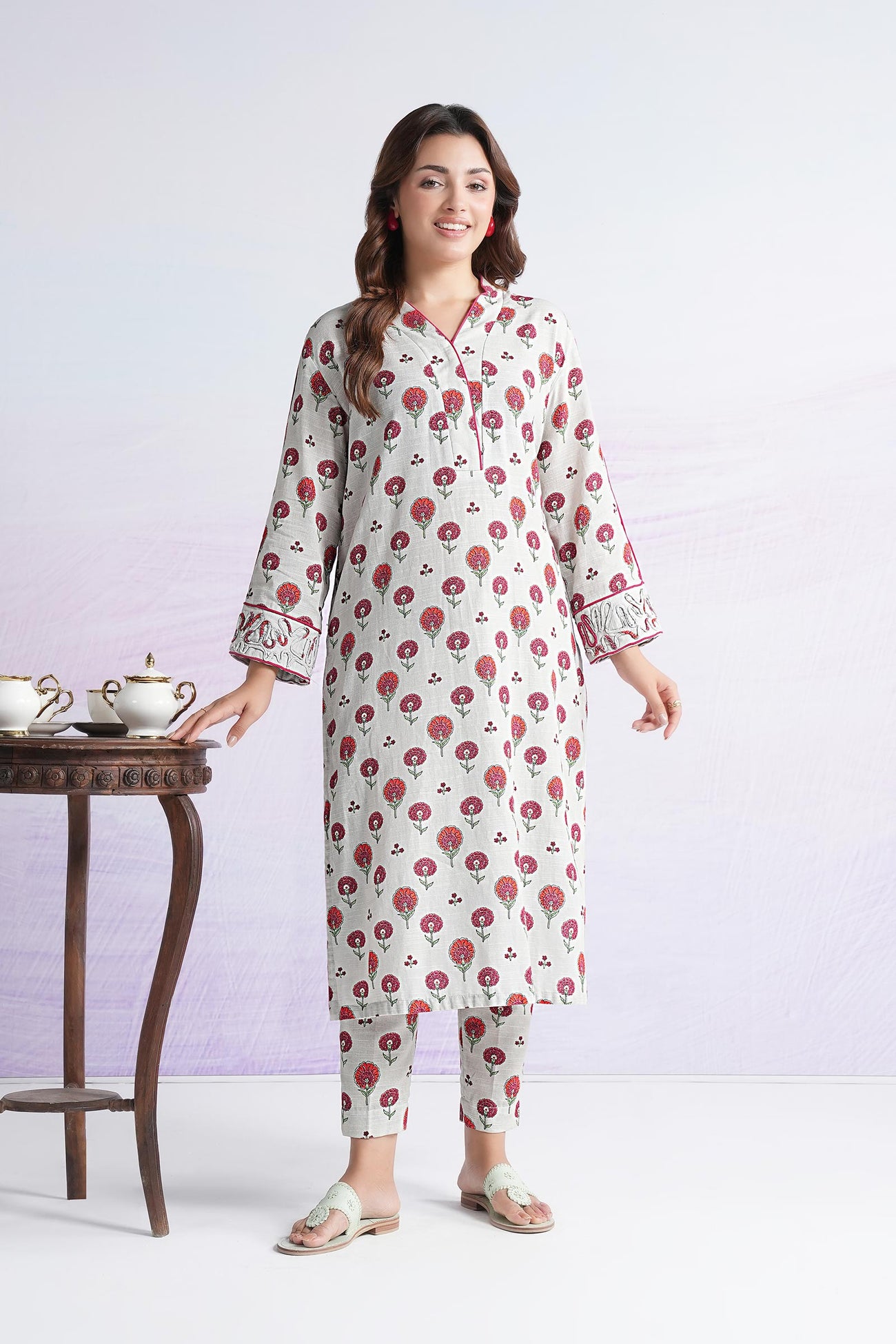 2 Pc Printed Dobby Viscose Suit