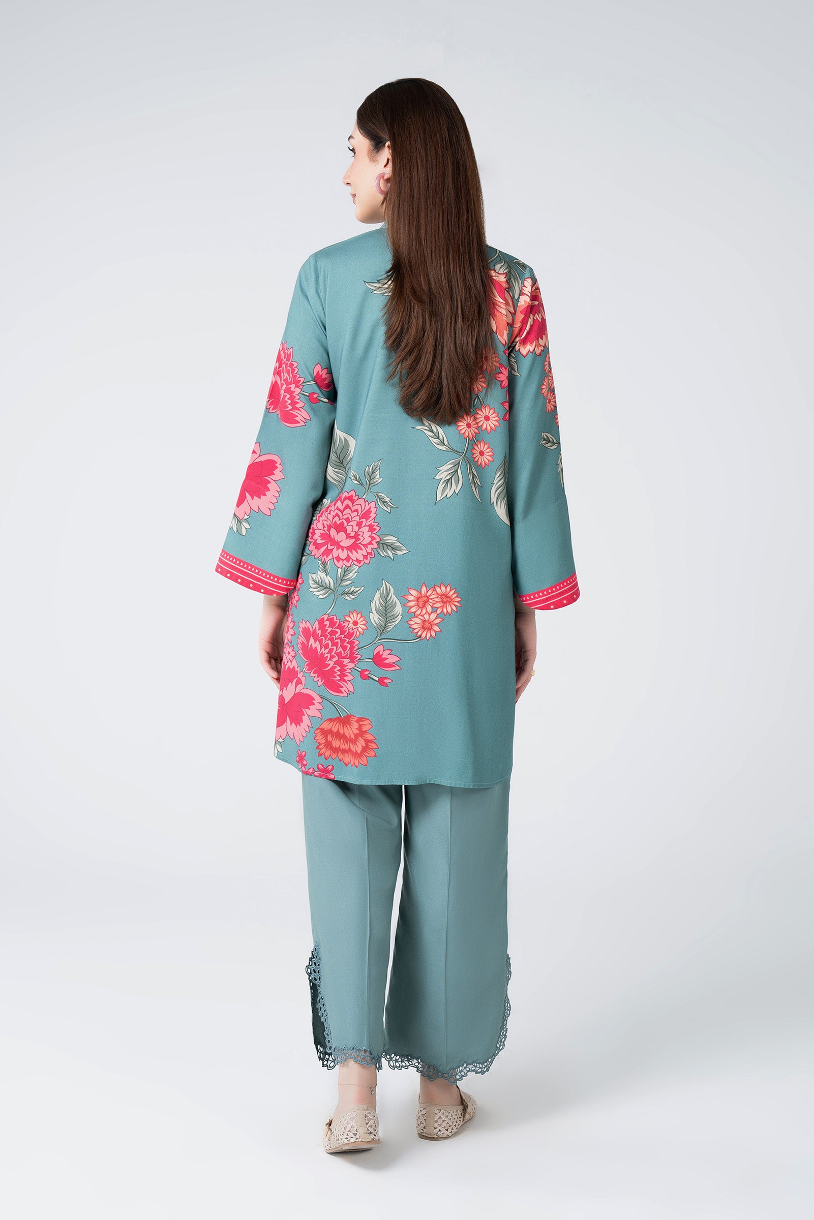 2 Pc Embroidered Twill Suit