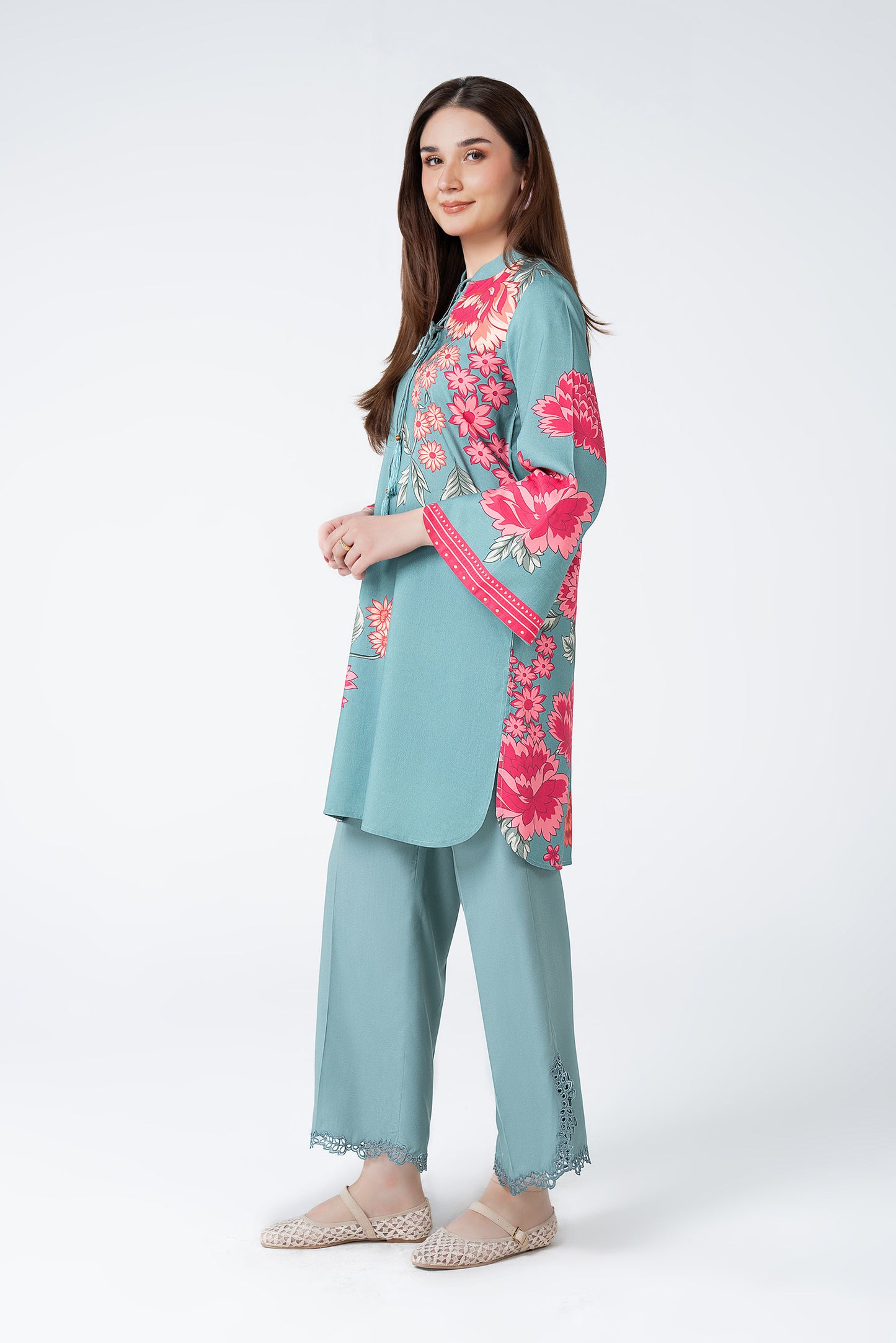 2 Pc Embroidered Twill Suit