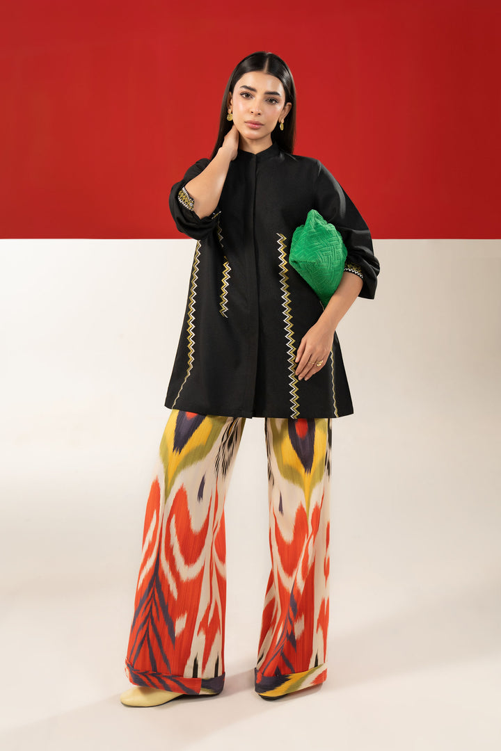 2 Pc Embroidered Karandi Suit All Products MBWC118-ESM-BLK