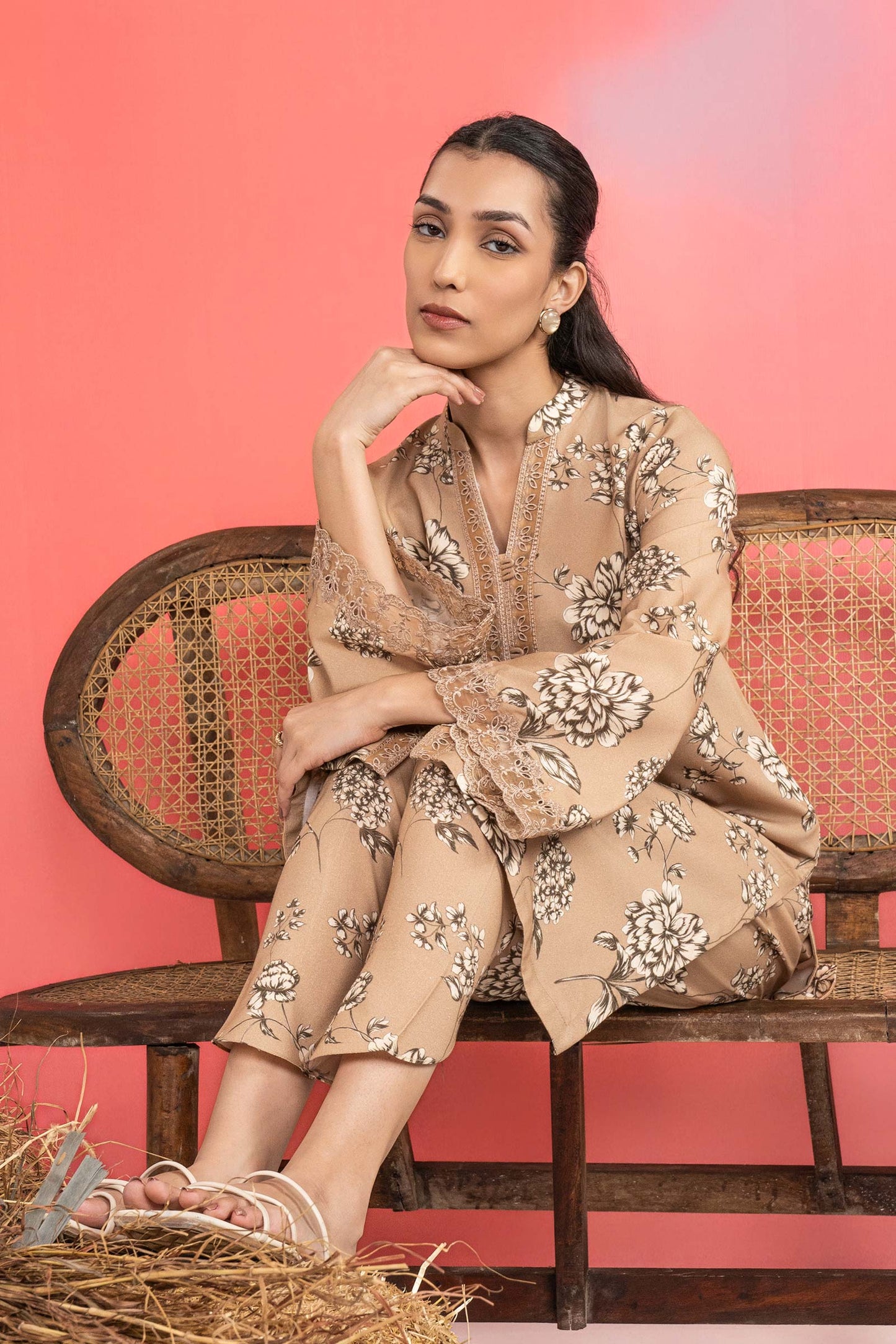 2 Pc Embroidered Karandi Suit