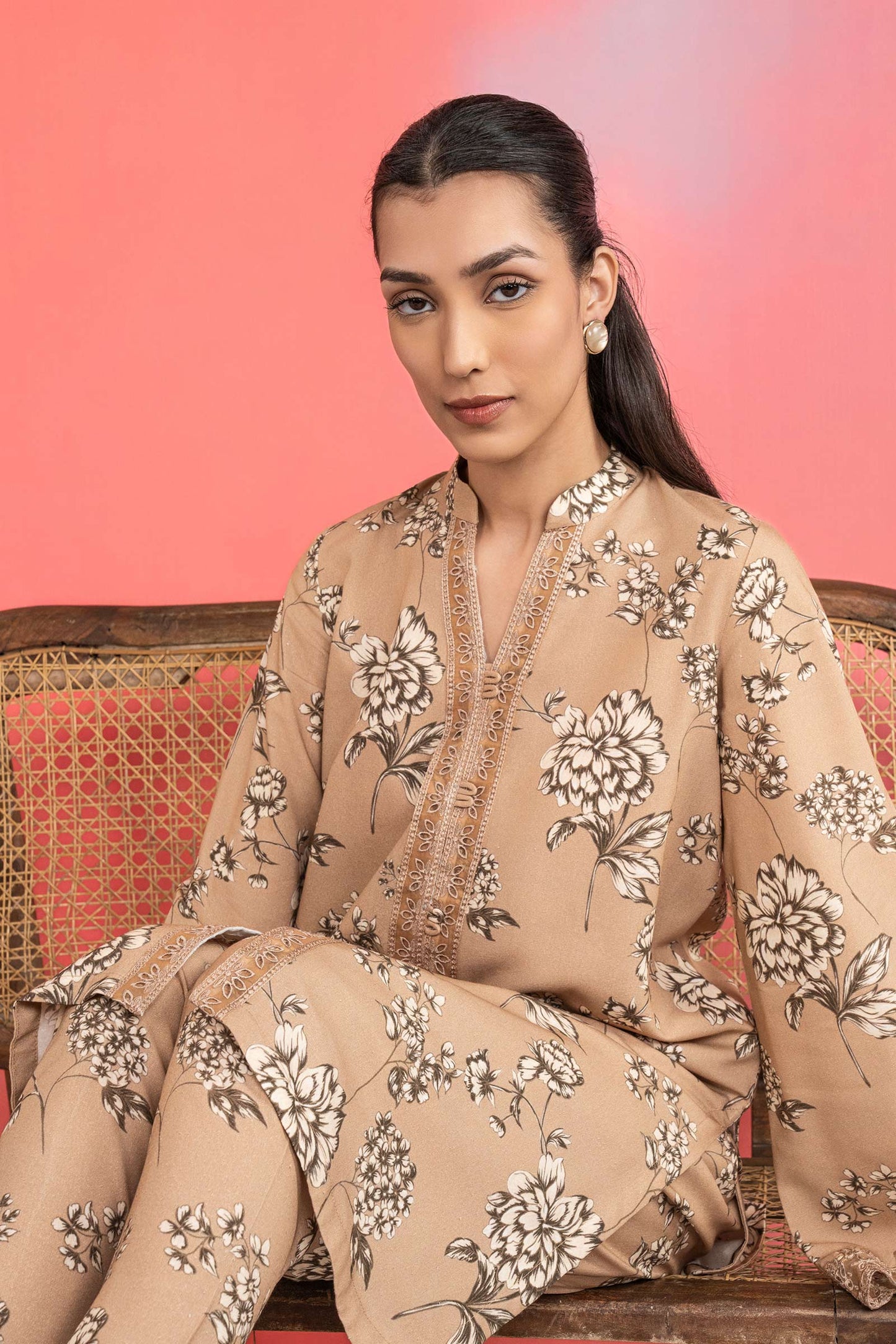 2 Pc Embroidered Karandi Suit