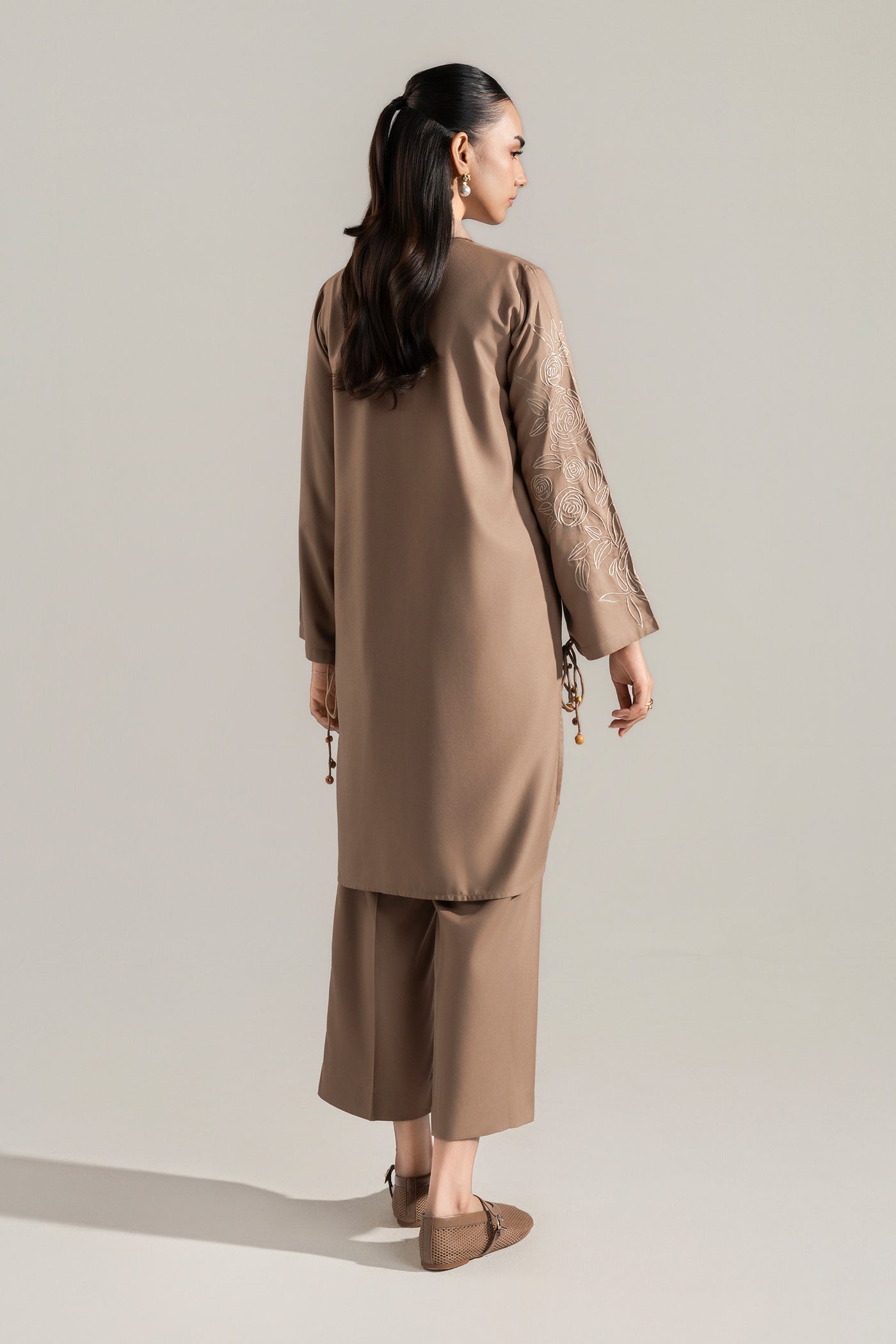 2 Pc Embroidered Twill Suit