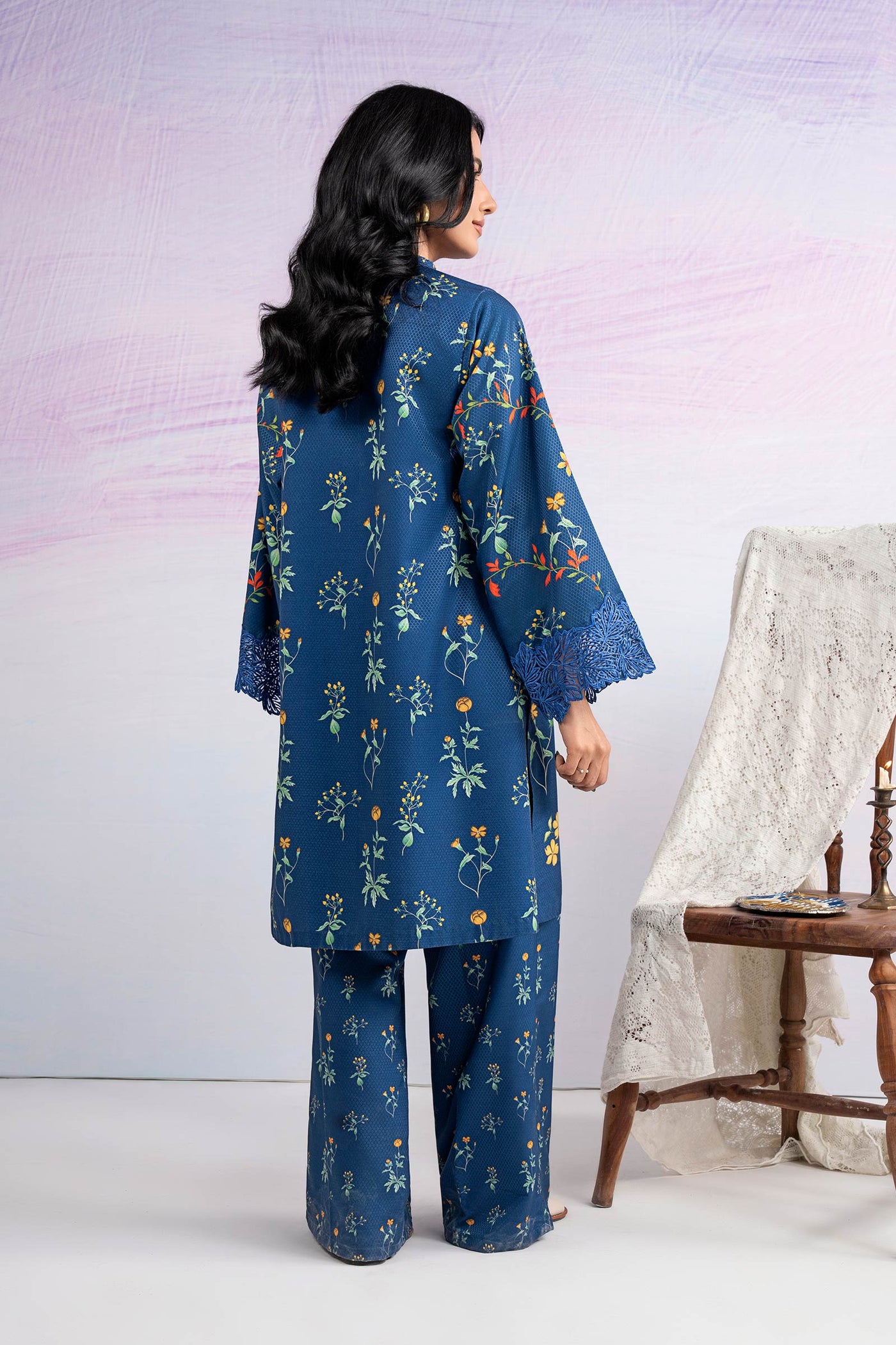 2 Pc Embroidered Dobby Viscose Suit